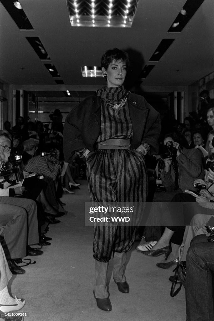 70s Geoffrey Beene Wool Cropped Jacket with Printed Blouse