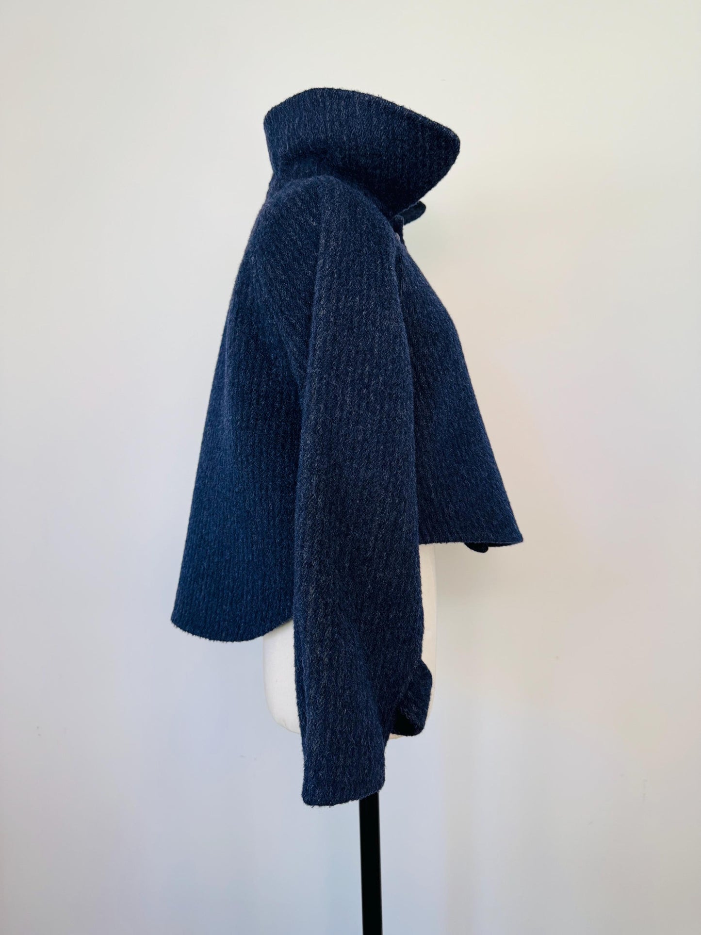 70s Geoffrey Beene Wool Cropped Jacket with Printed Blouse