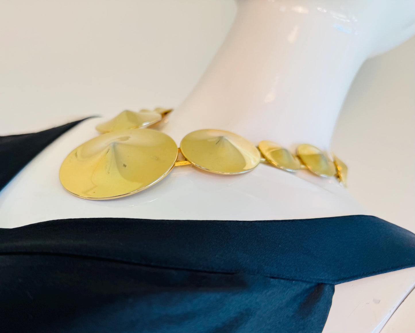 Disco Era Gold Plated Chain Belt, Necklace and Earrings Set