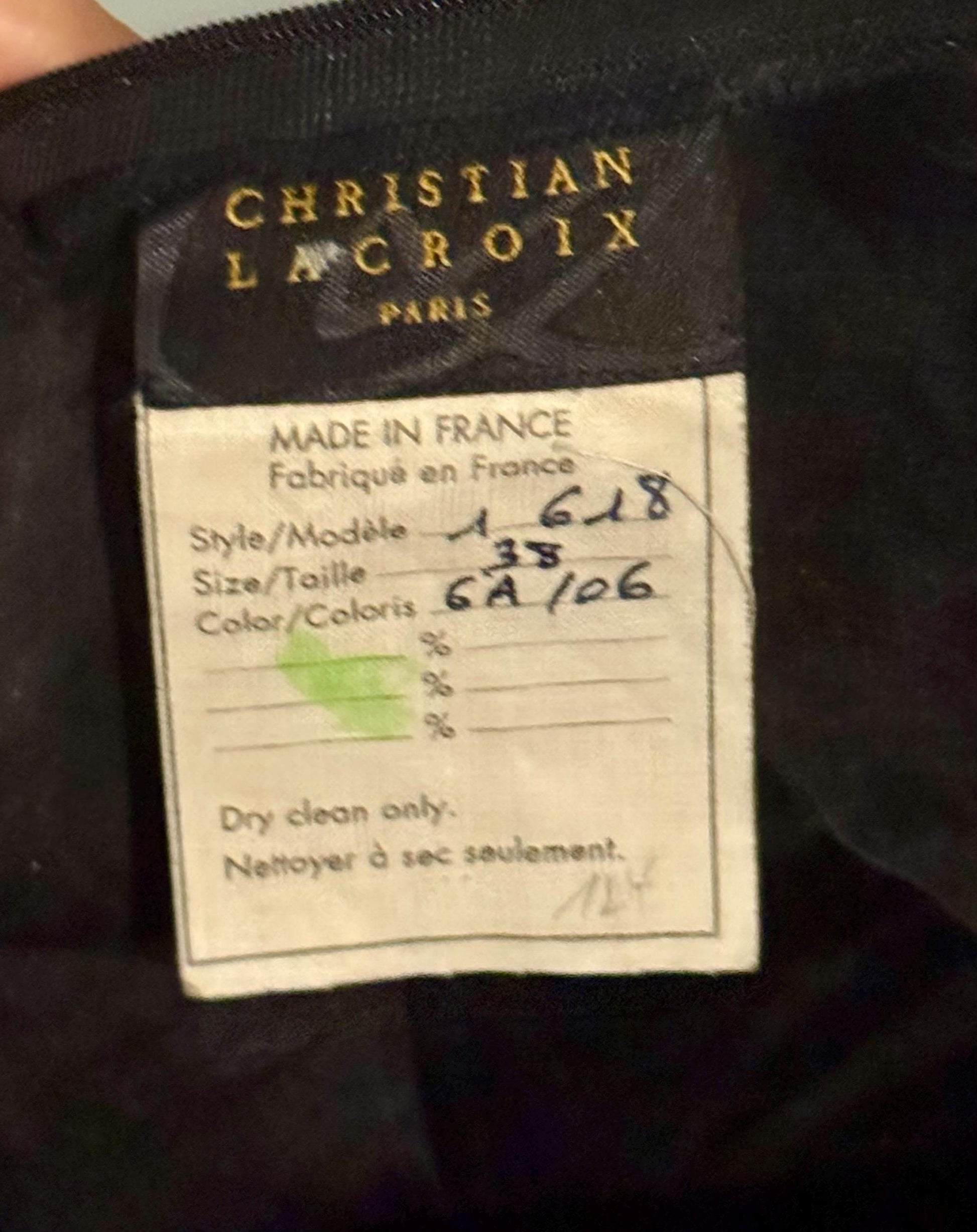 90s Christian LACROIX Black Silk Organza Gown