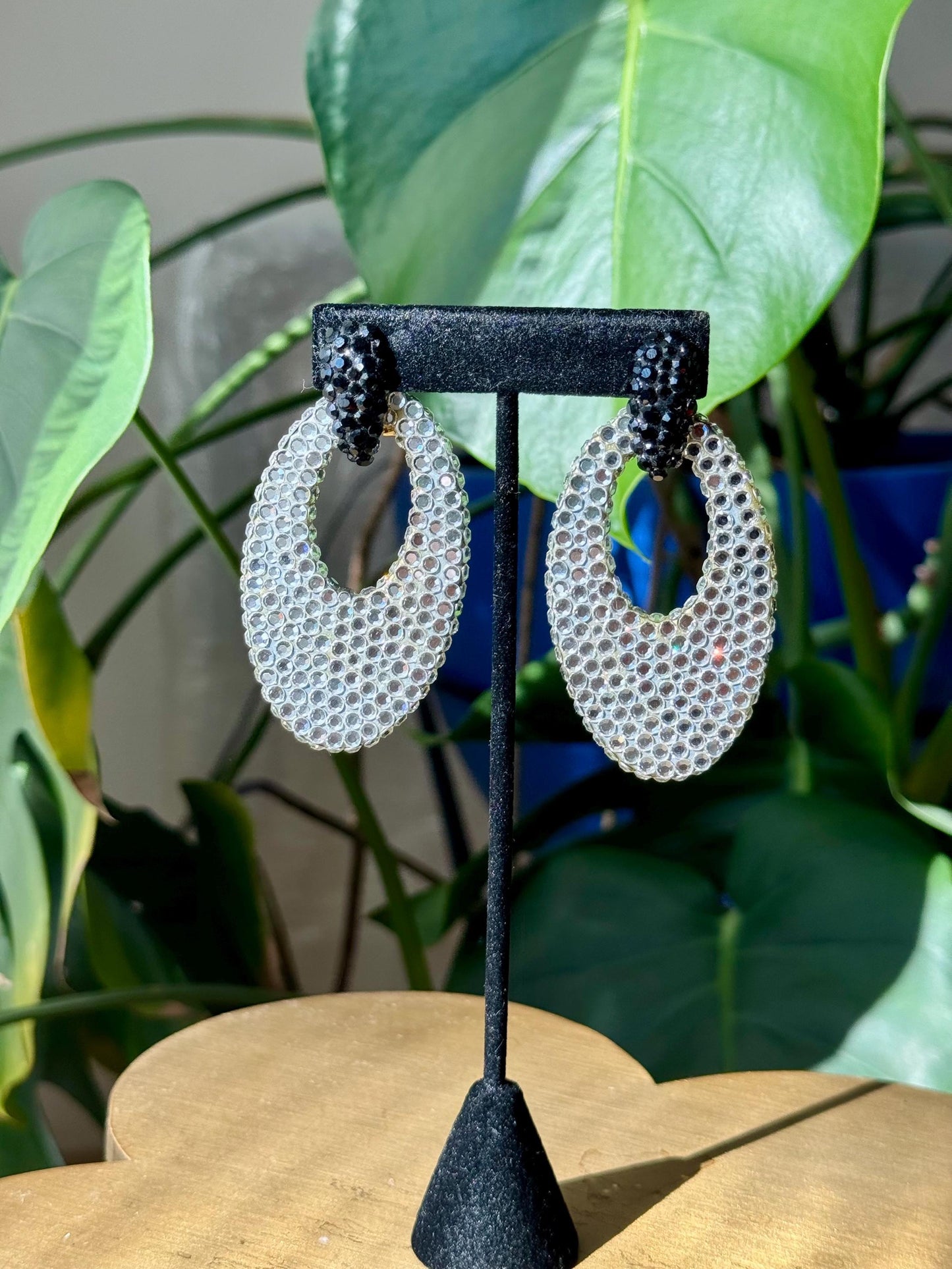 Disco Era Huge Richard Kerr Crystal Earrings