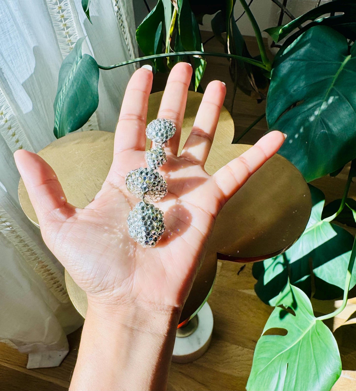 Disco Era Richard Kerr Huge Crystal Statement Earrings