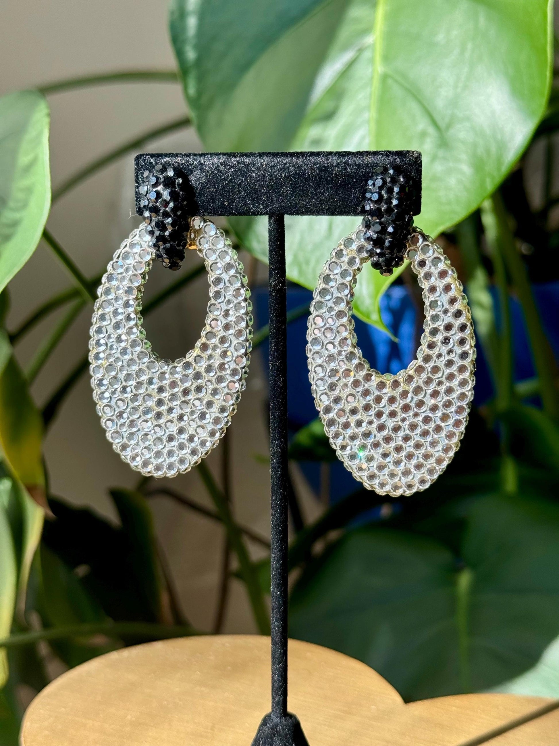 Disco Era Huge Richard Kerr Crystal Earrings