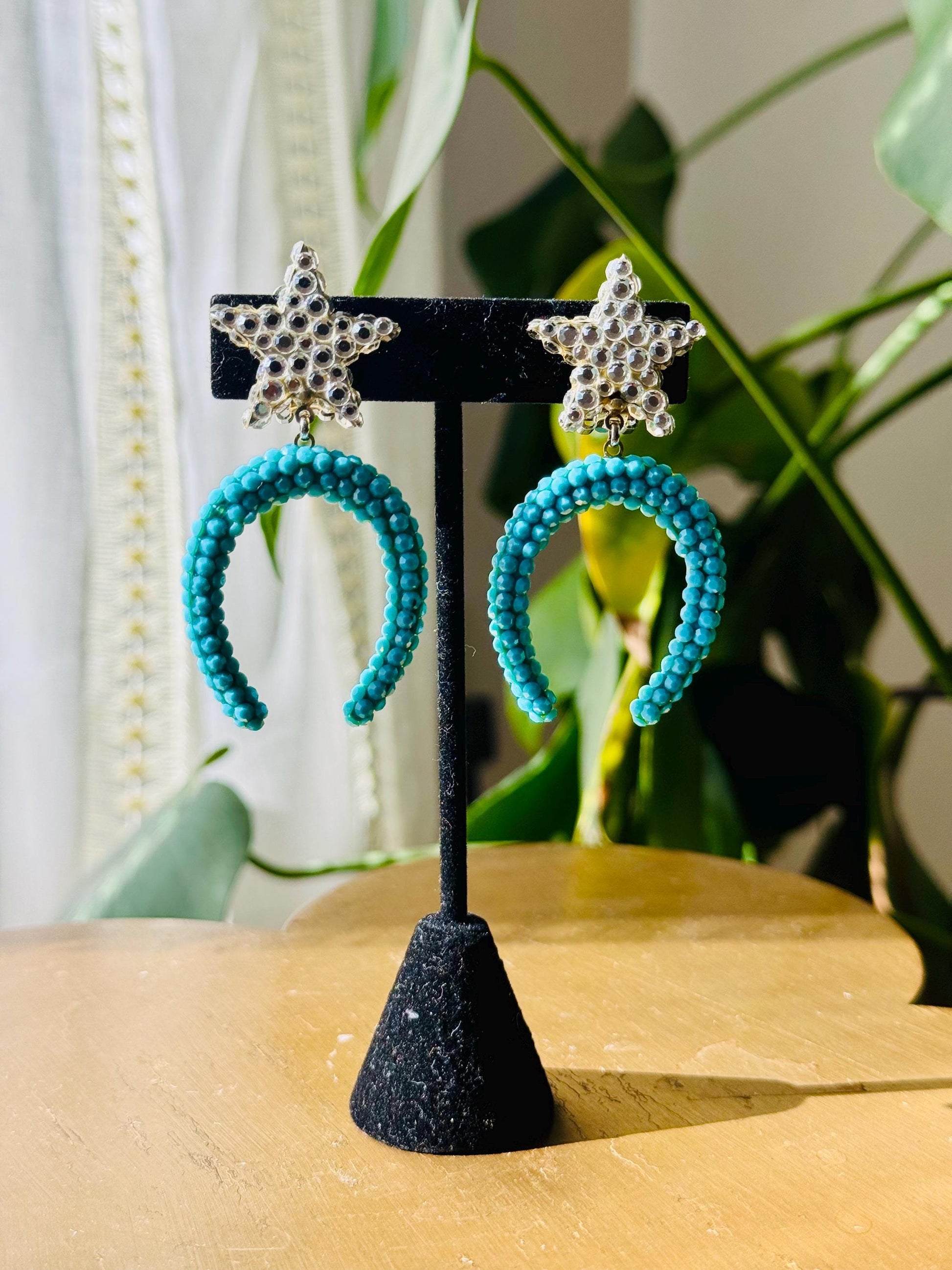 Disco Era Richard Kerr Horse Shoe Crystal Earrings