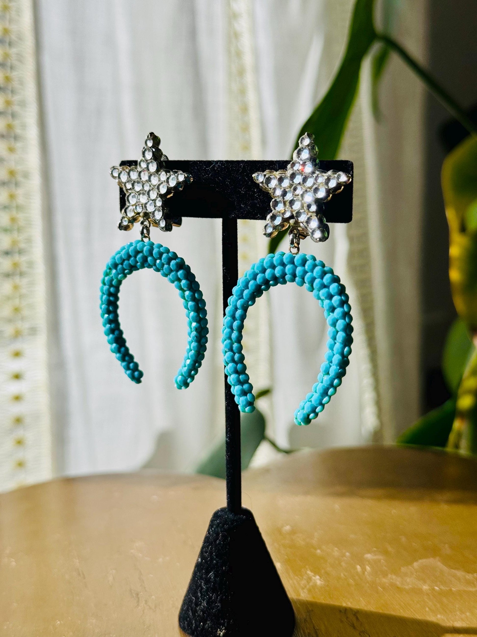 Disco Era Richard Kerr Horse Shoe Crystal Earrings