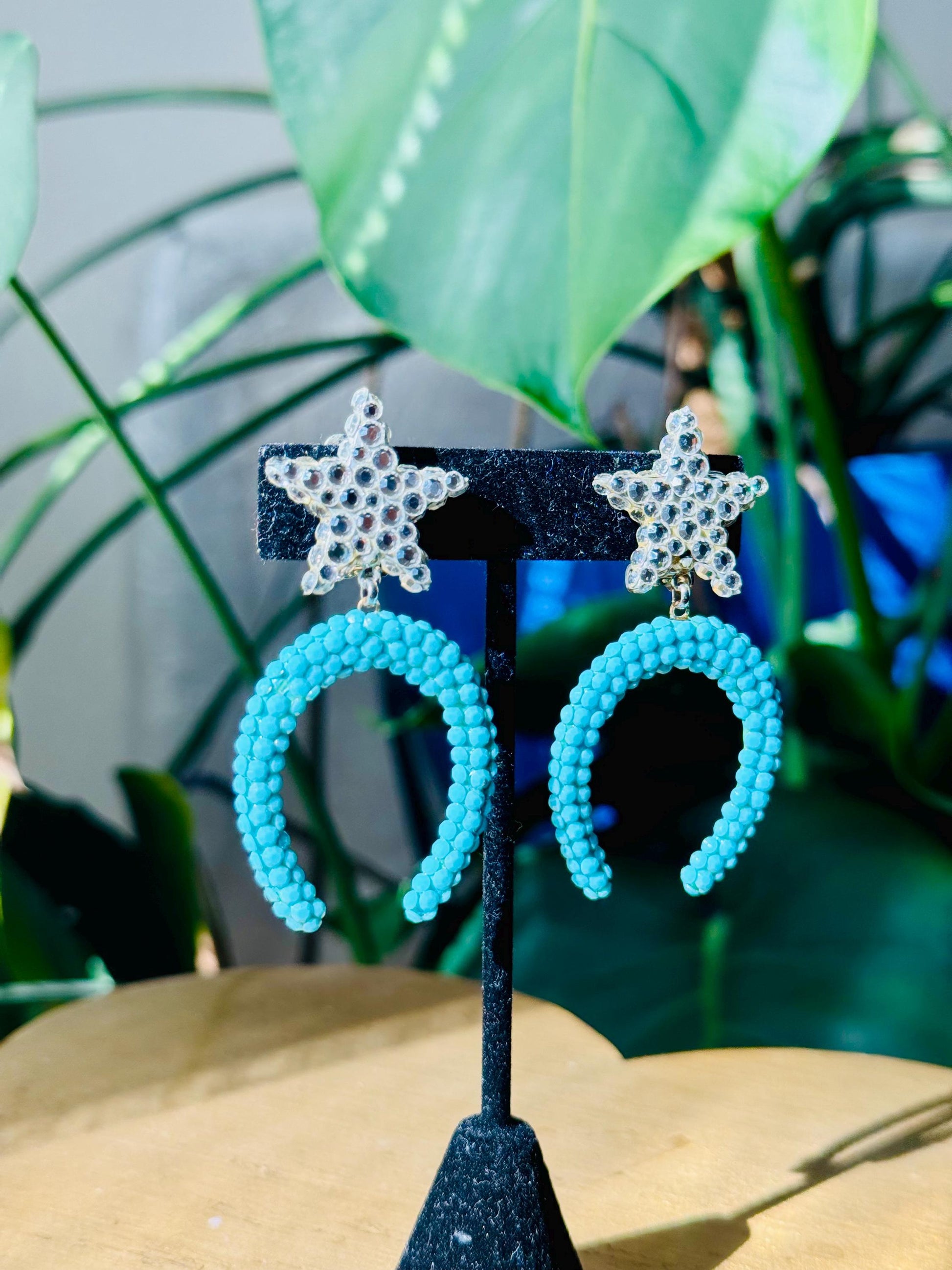 Disco Era Richard Kerr Horse Shoe Crystal Earrings