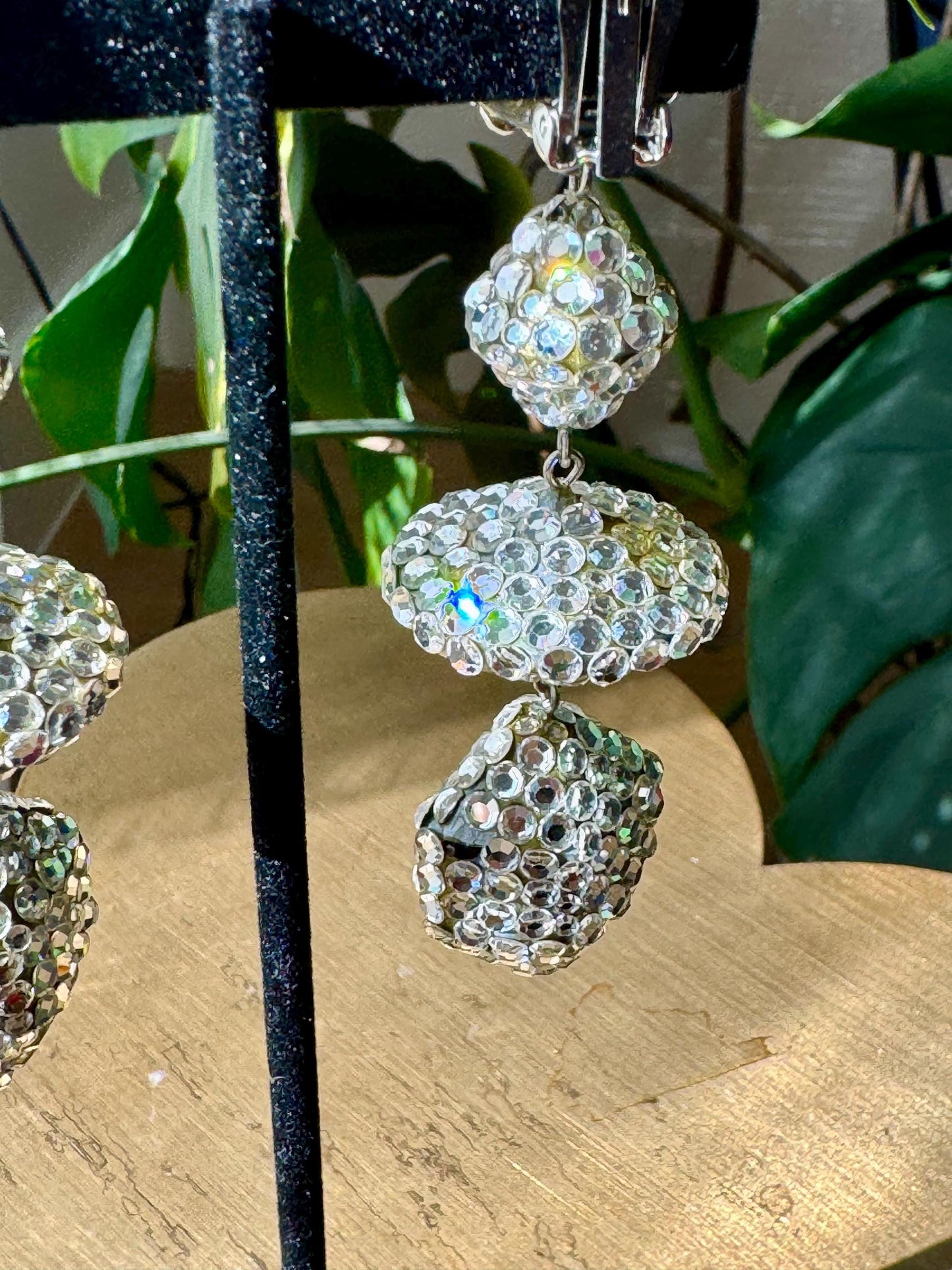 Disco Era Richard Kerr Huge Crystal Statement Earrings