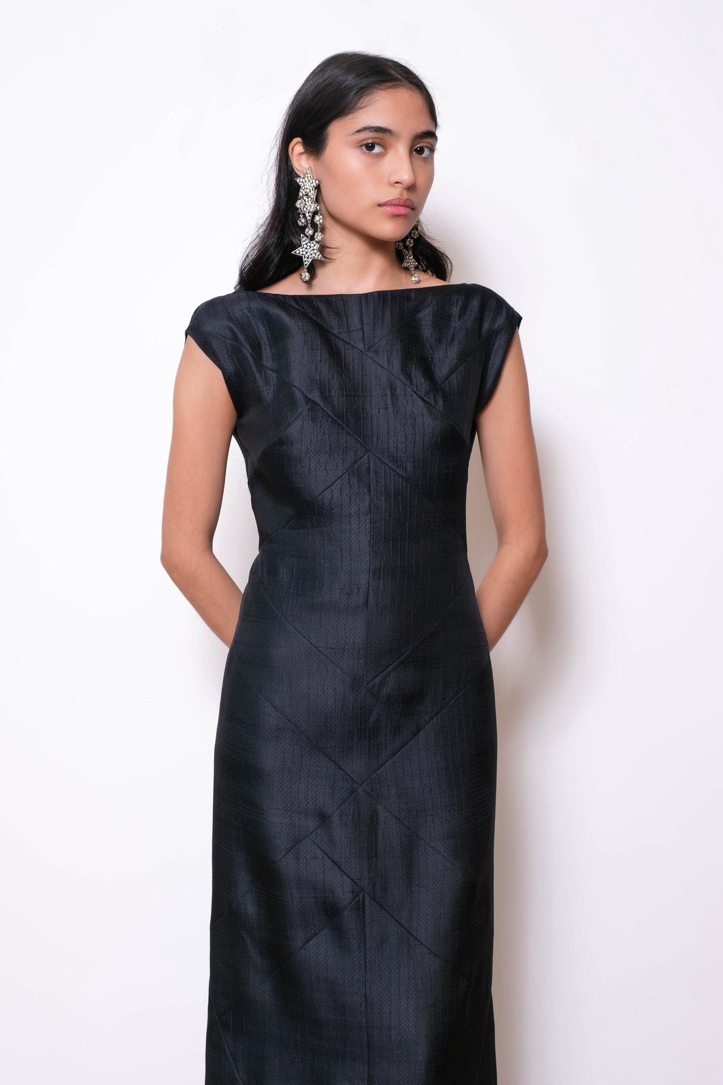 90s Christian LACROIX Black Silk Organza Gown
