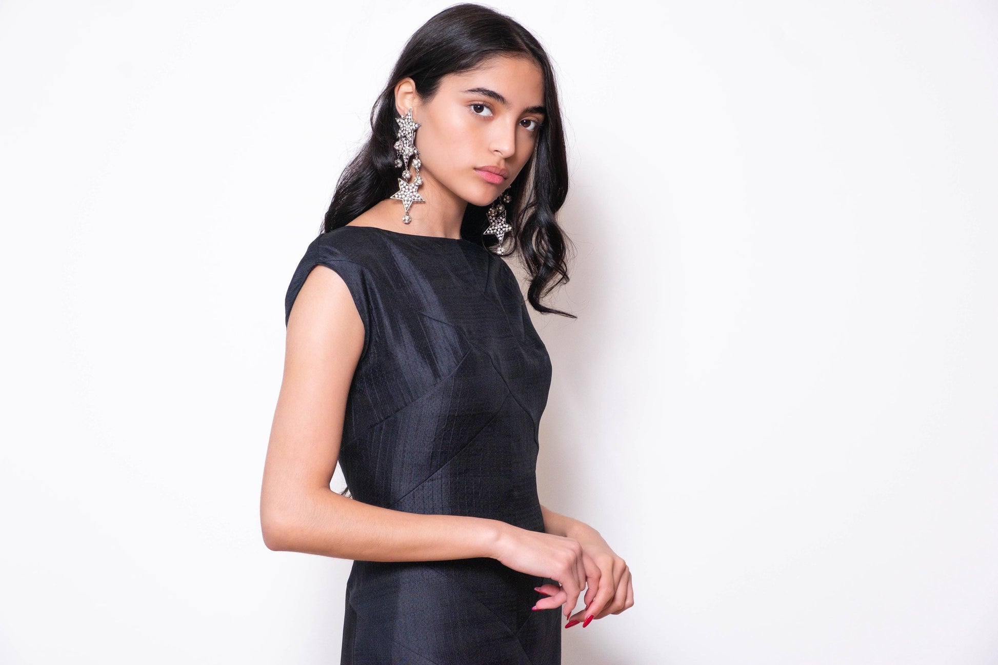 90s Christian LACROIX Black Silk Organza Gown