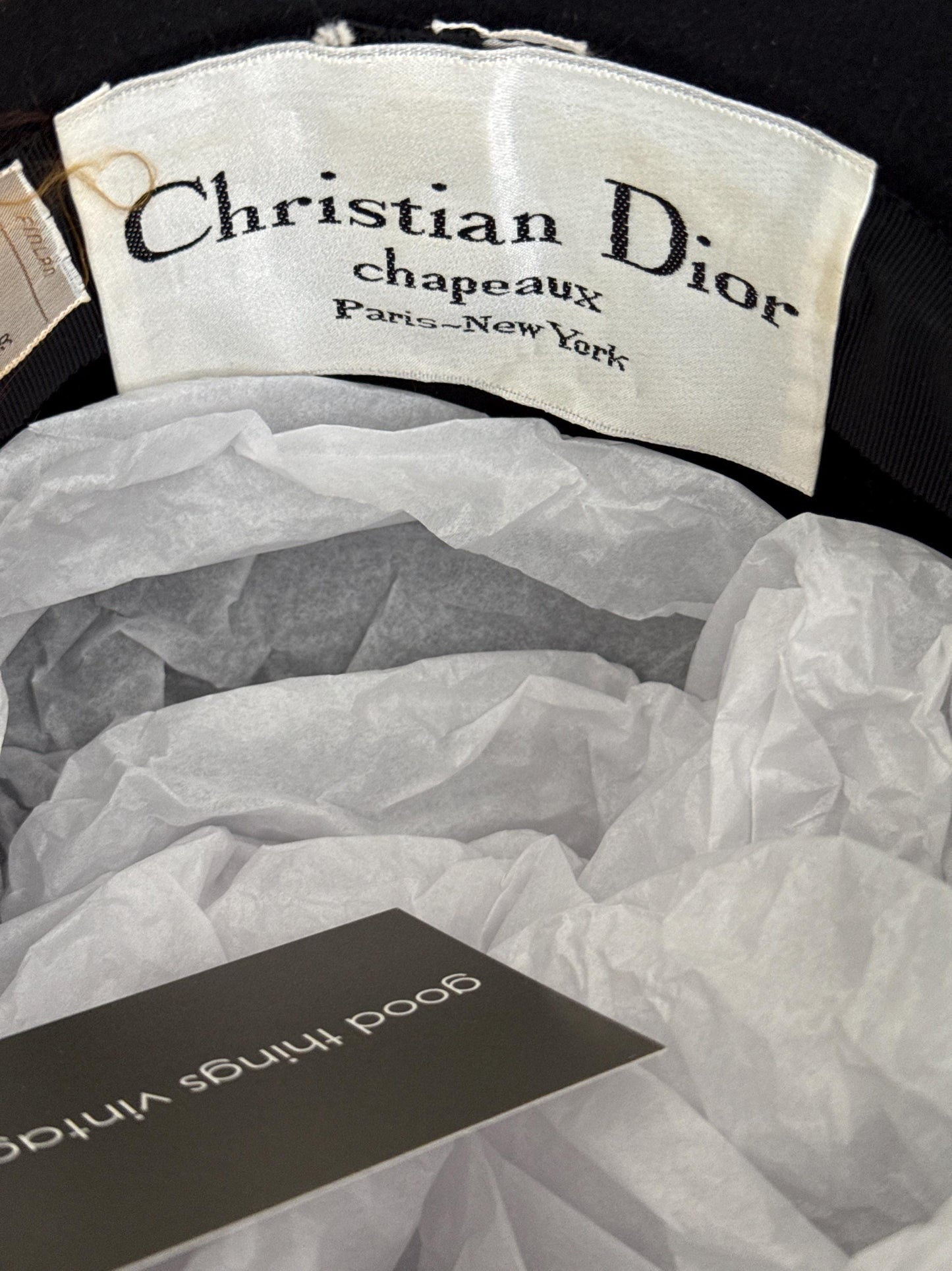 60s Christian Dior Black Faux Fur Mod Hat