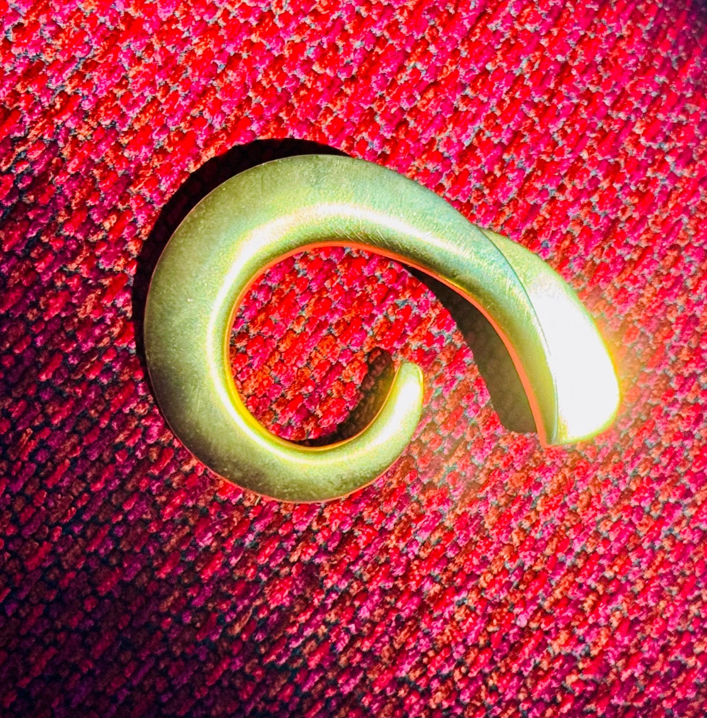 80s Massive Gold Plated Sculptural Brooch Signed