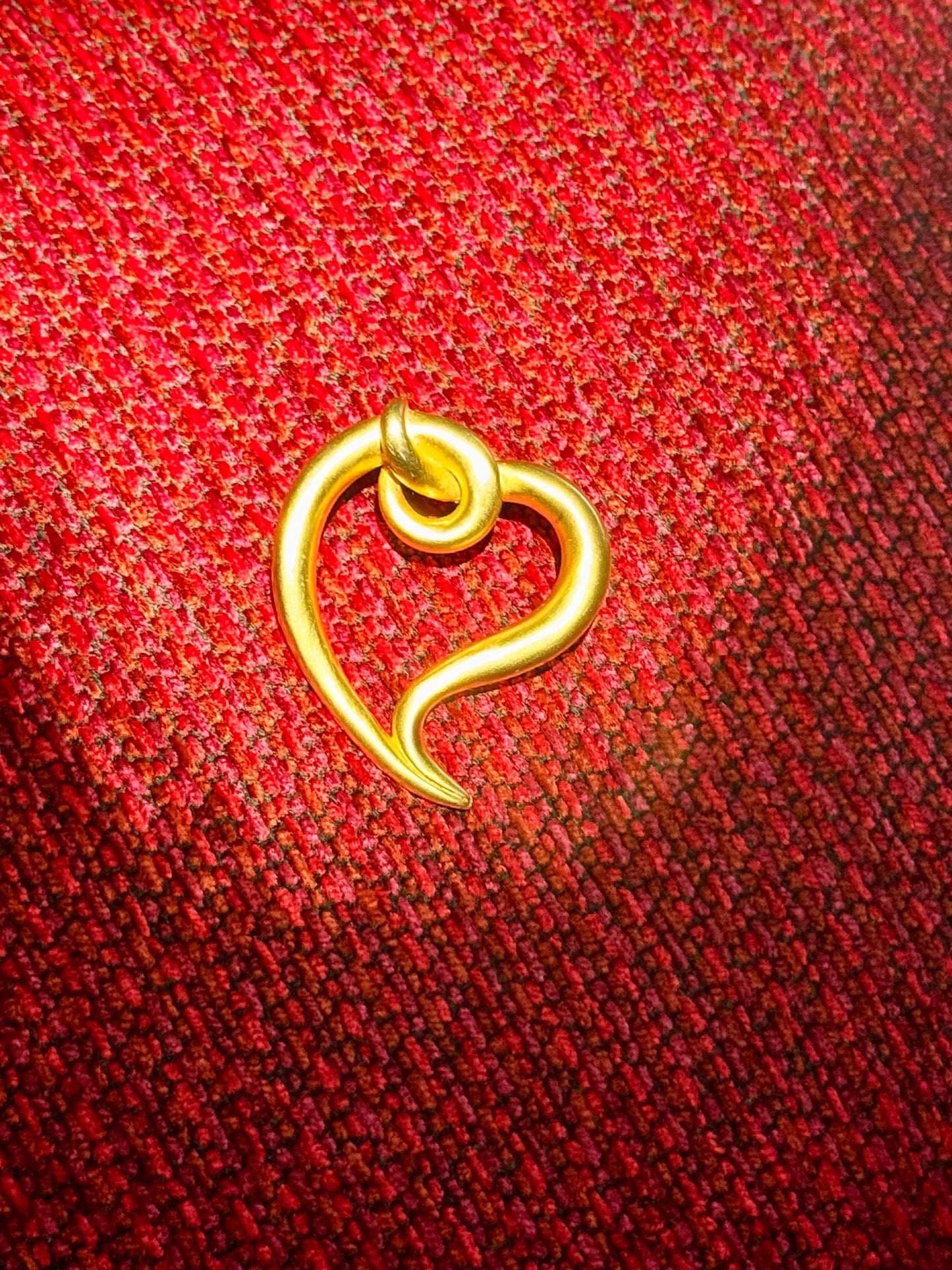 Matte Gold Plated Heart Brooch