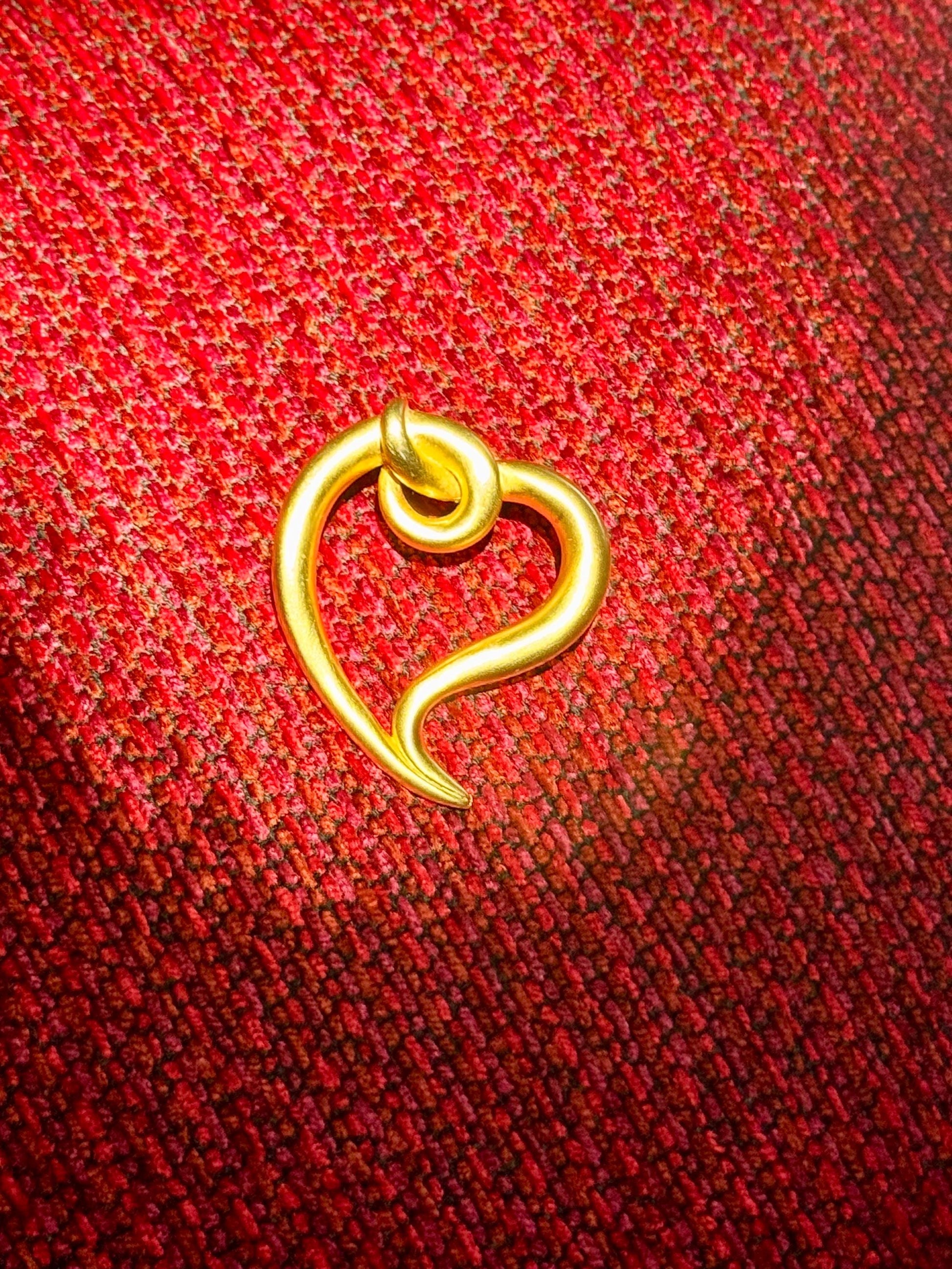 Matte Gold Plated Heart Brooch