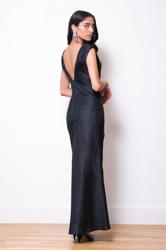 90s Christian LACROIX Black Silk Organza Gown