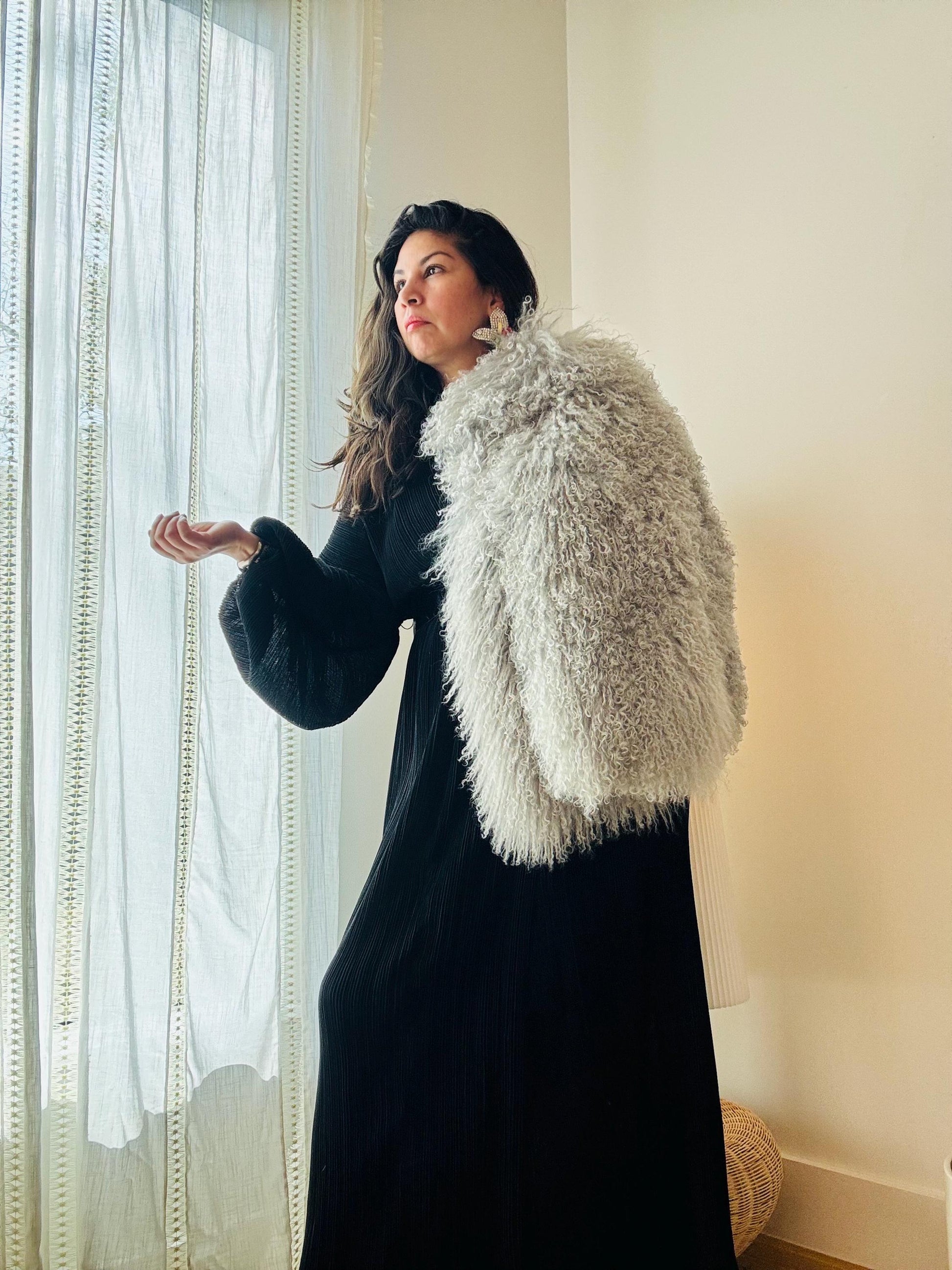 Y2K Adrienne Landau Dyed Mongolian Fur Coat