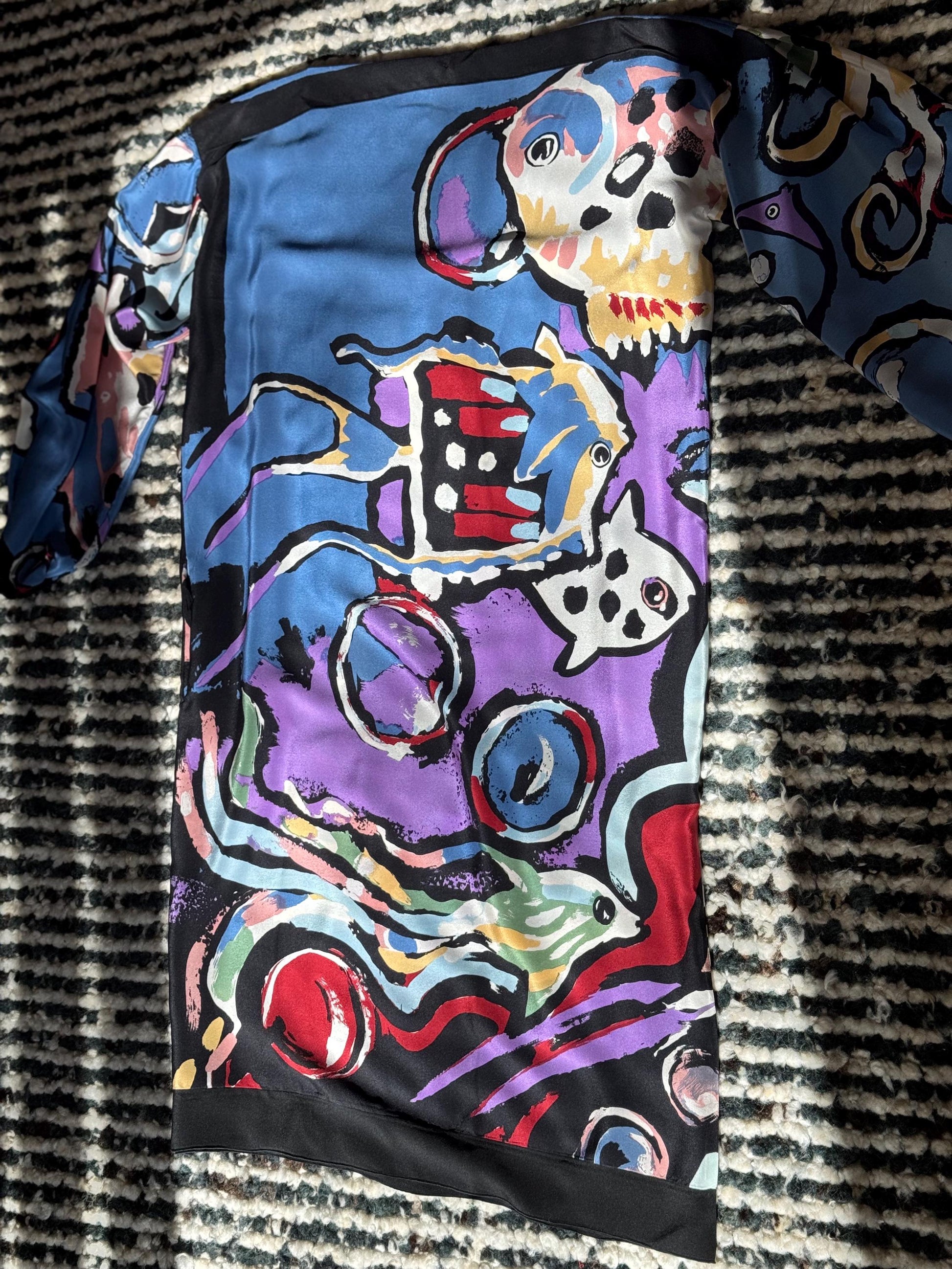 80s Michaele Vollbracht Art to Wear Silk Tunic Dress