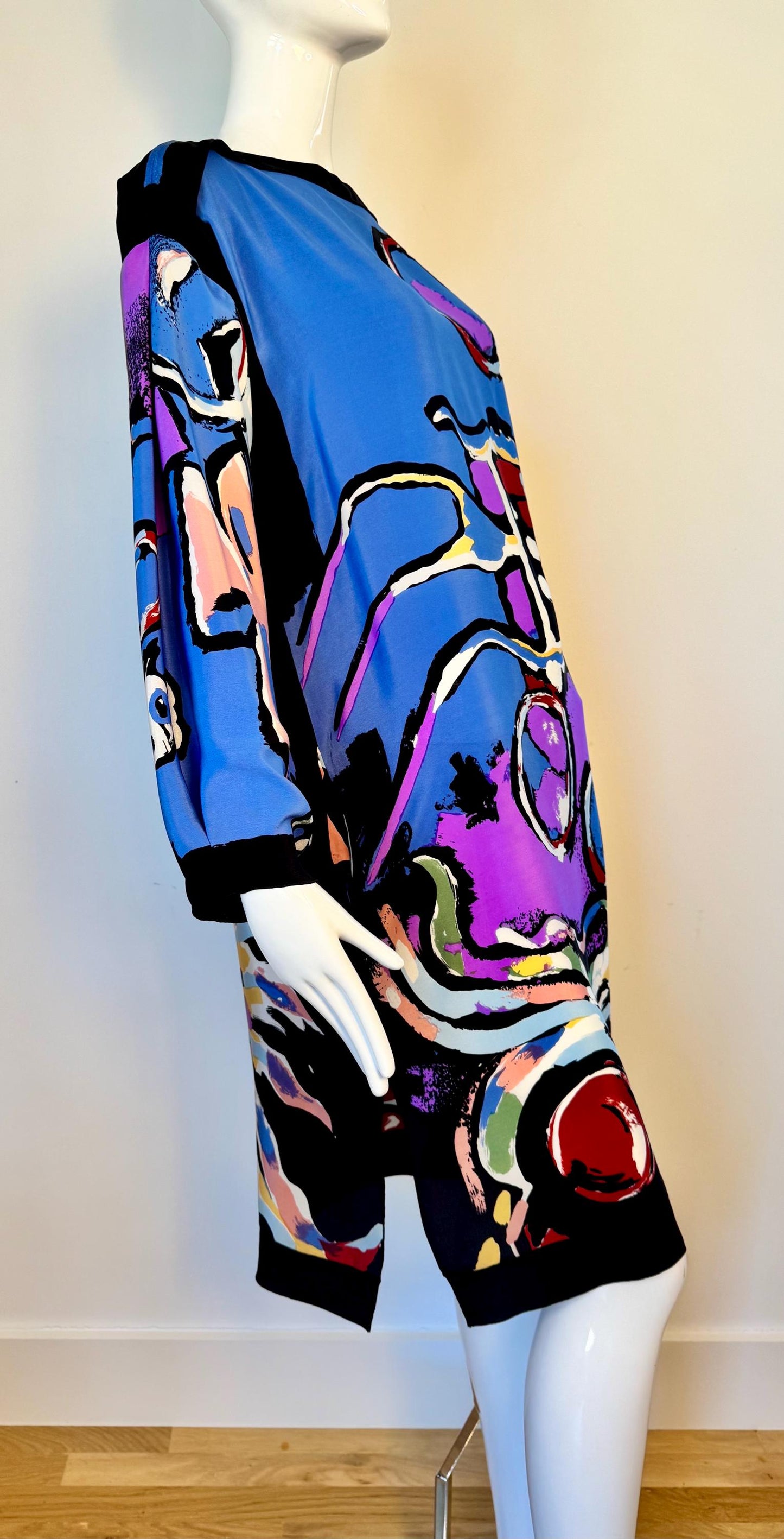 80s Michaele Vollbracht Art to Wear Silk Tunic Dress