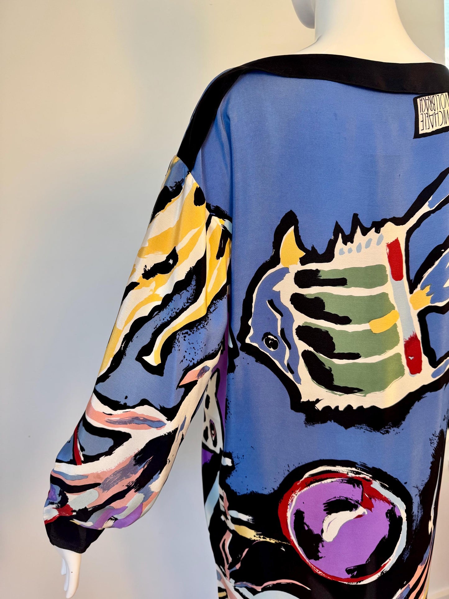 80s Michaele Vollbracht Art to Wear Silk Tunic Dress