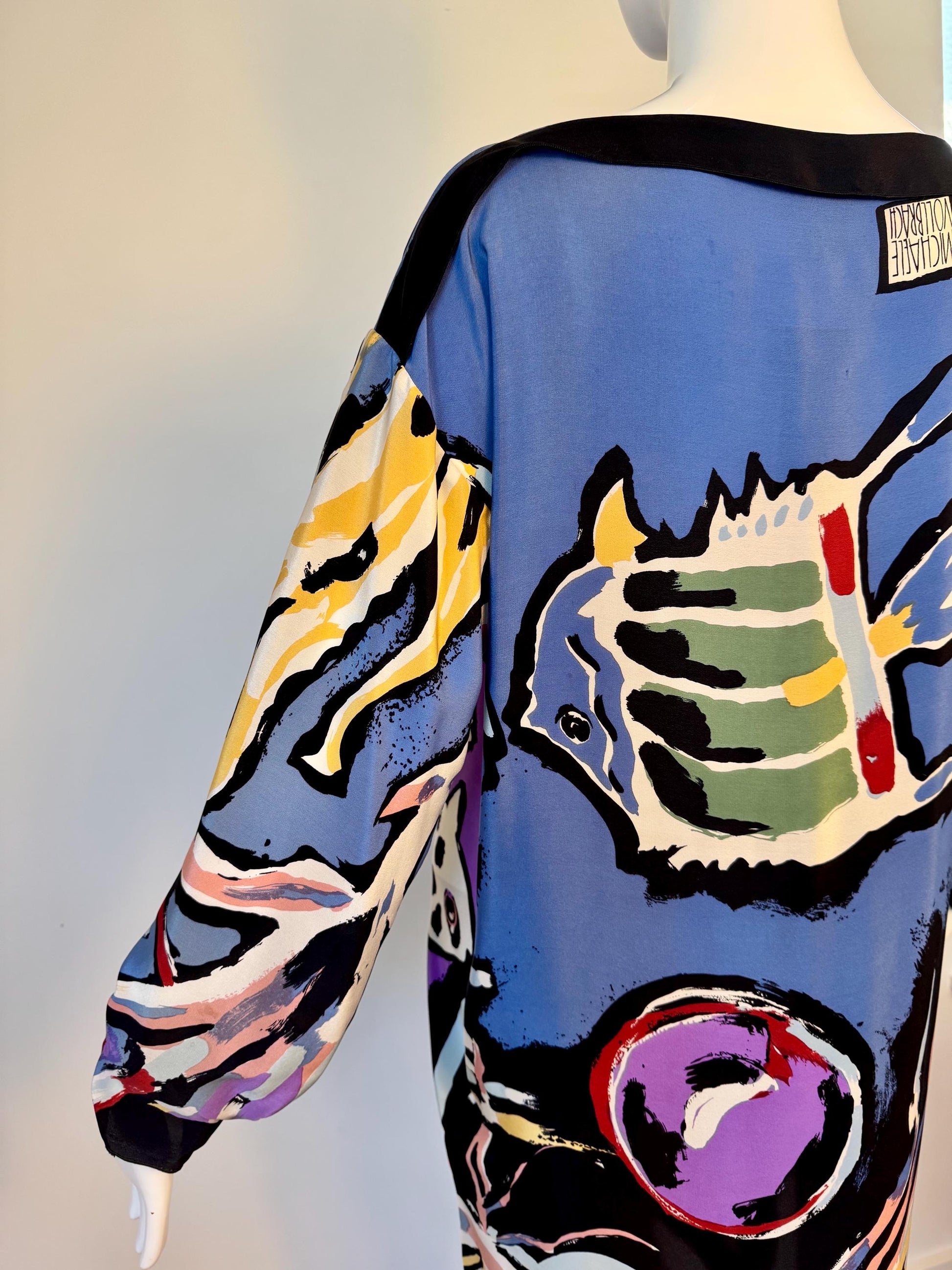 80s Michaele Vollbracht Art to Wear Silk Tunic Dress