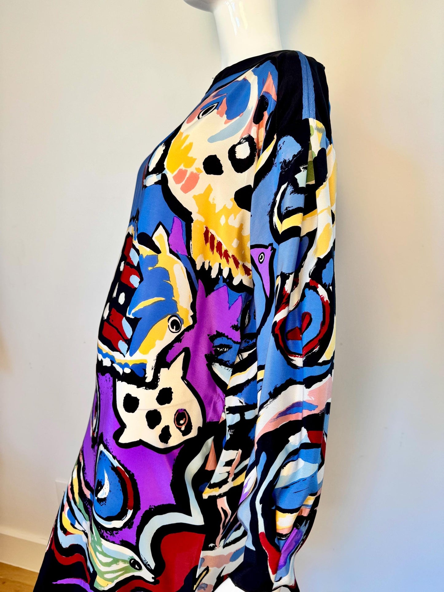 80s Michaele Vollbracht Art to Wear Silk Tunic Dress
