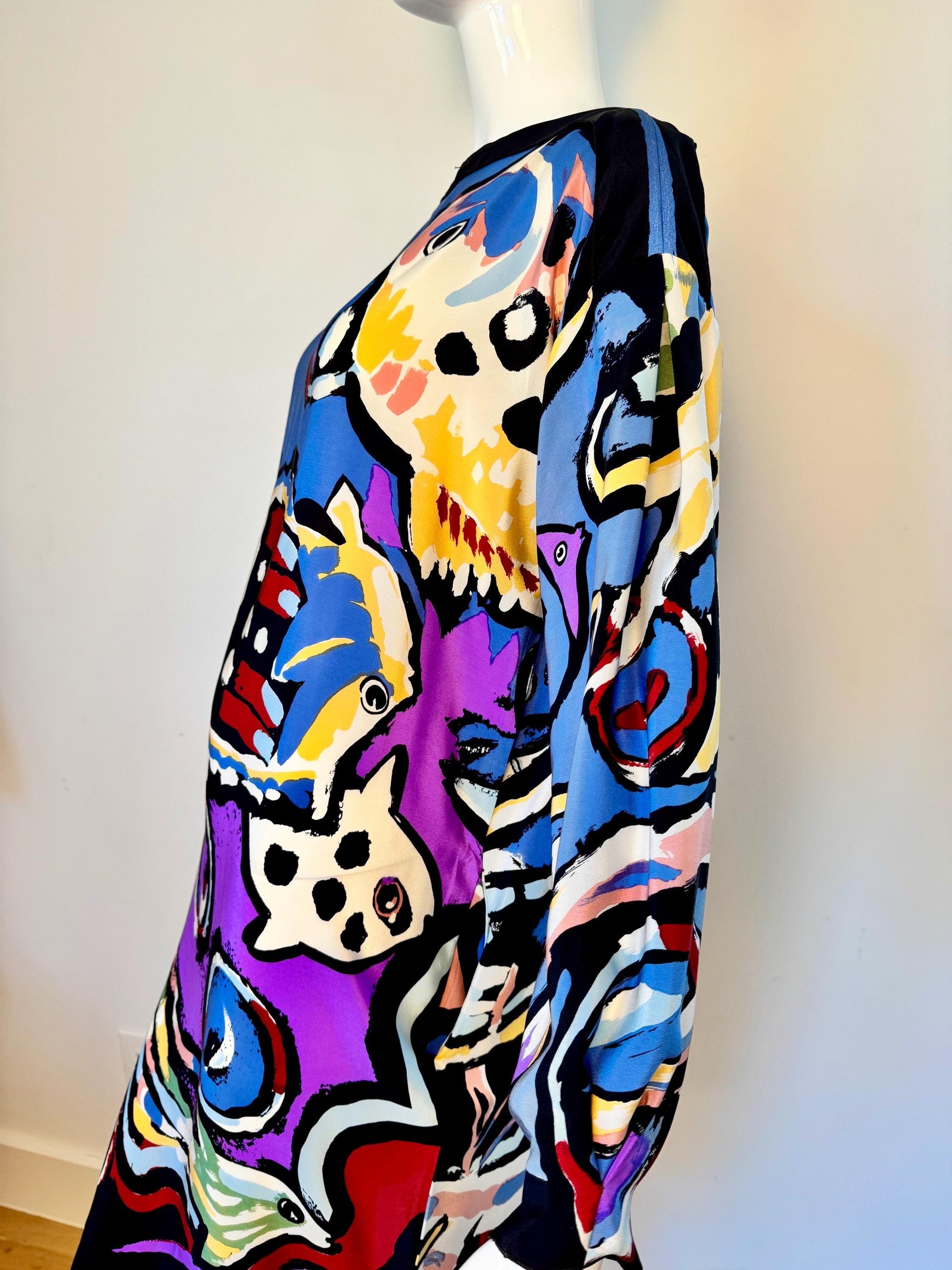 80s Michaele Vollbracht Art to Wear Silk Tunic Dress