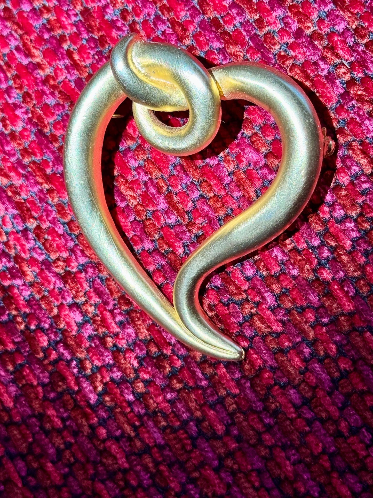 Matte Gold Plated Heart Brooch