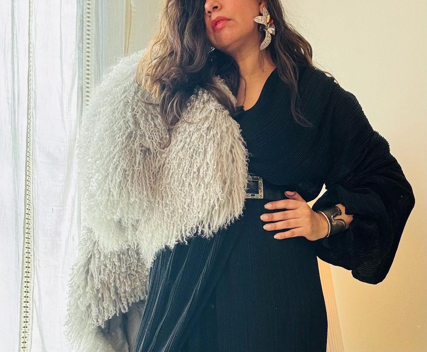 Y2K Adrienne Landau Dyed Mongolian Fur Coat