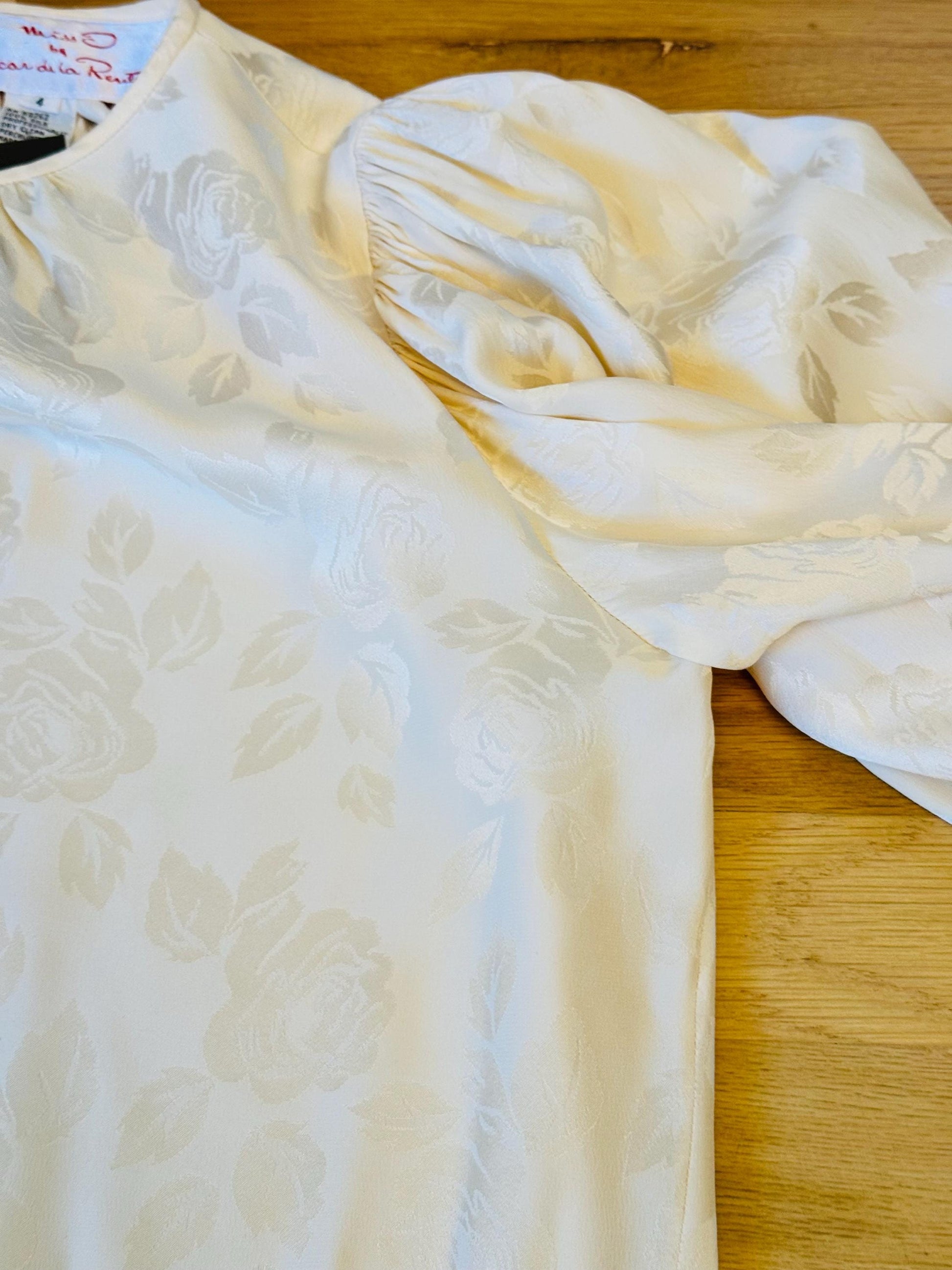 Vintage Miss O by Oscar De La Renta Silk Skirt and Blouse Set