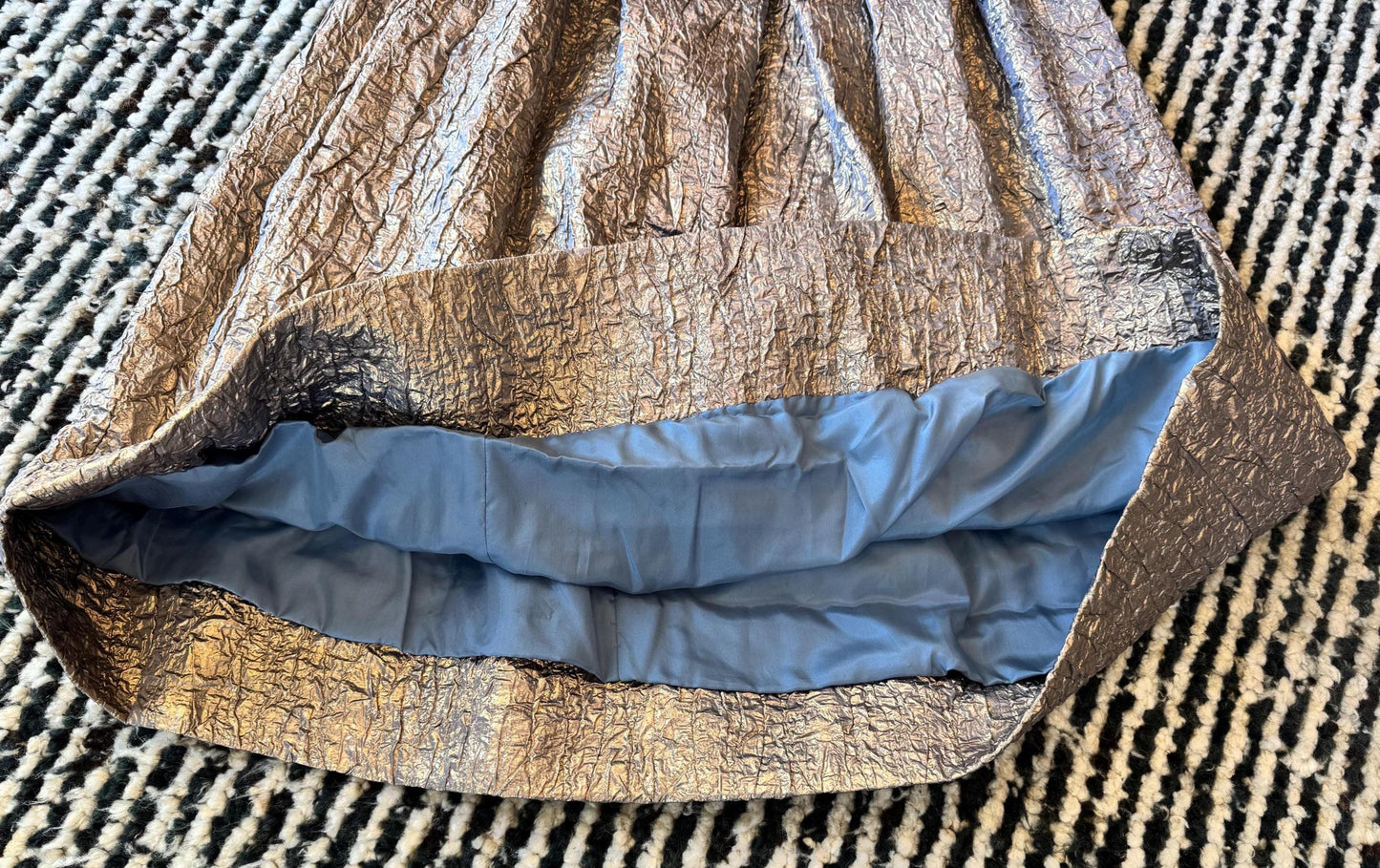 1979 Regal Adolfo Runway Silk Metallic Embellished Skirt and Top Ensemble Gown