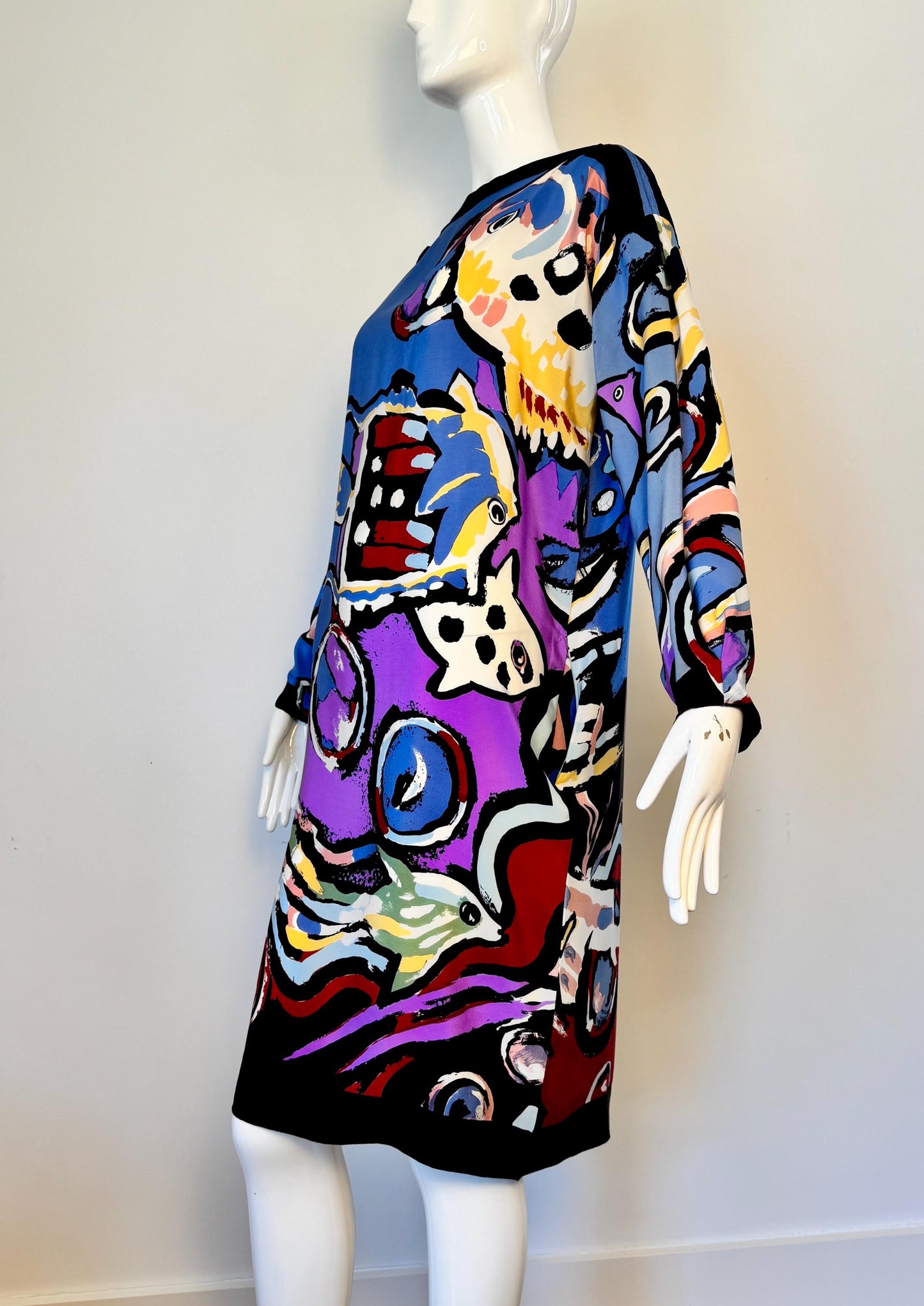80s Michaele Vollbracht Art to Wear Silk Tunic Dress