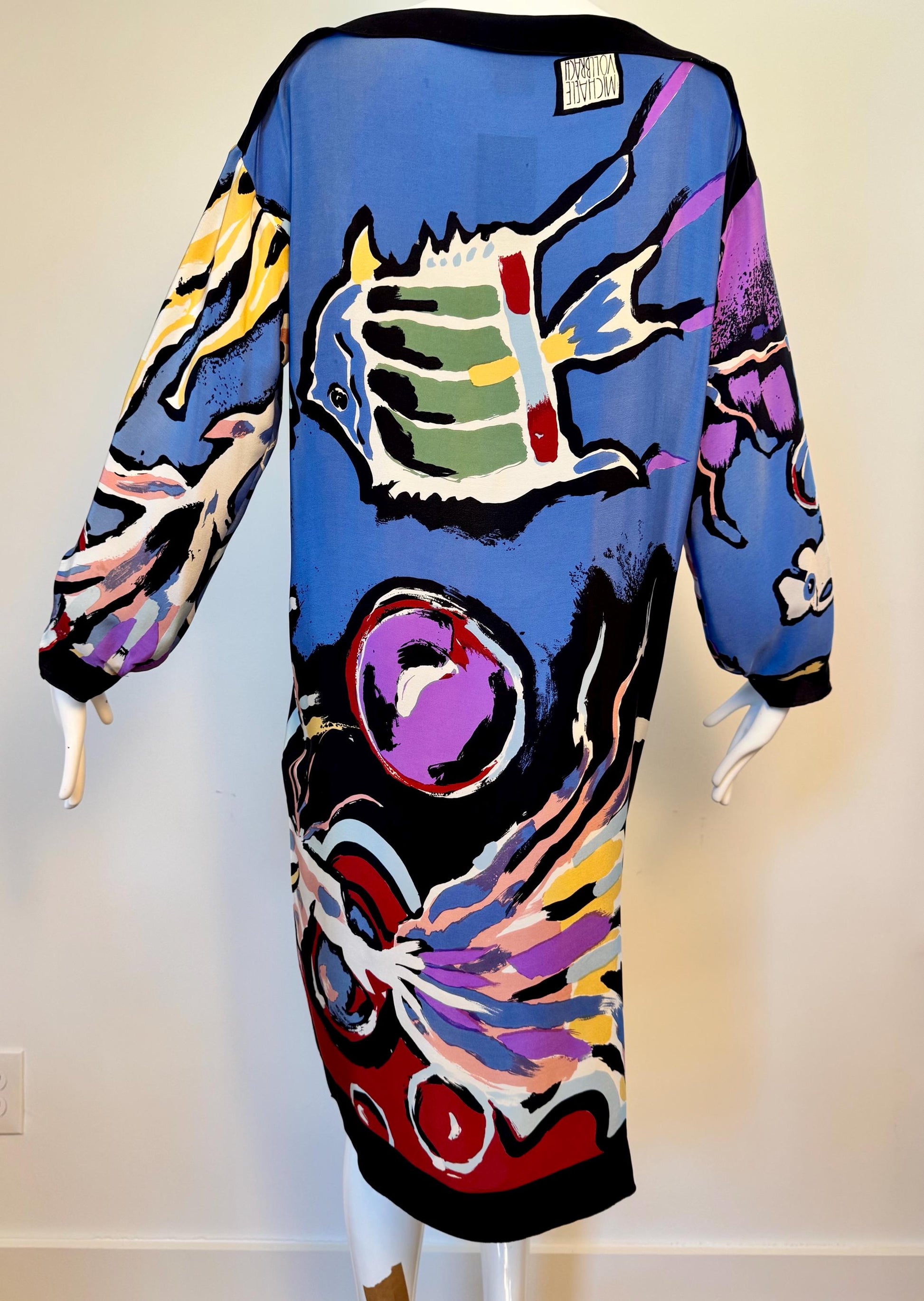 80s Michaele Vollbracht Art to Wear Silk Tunic Dress
