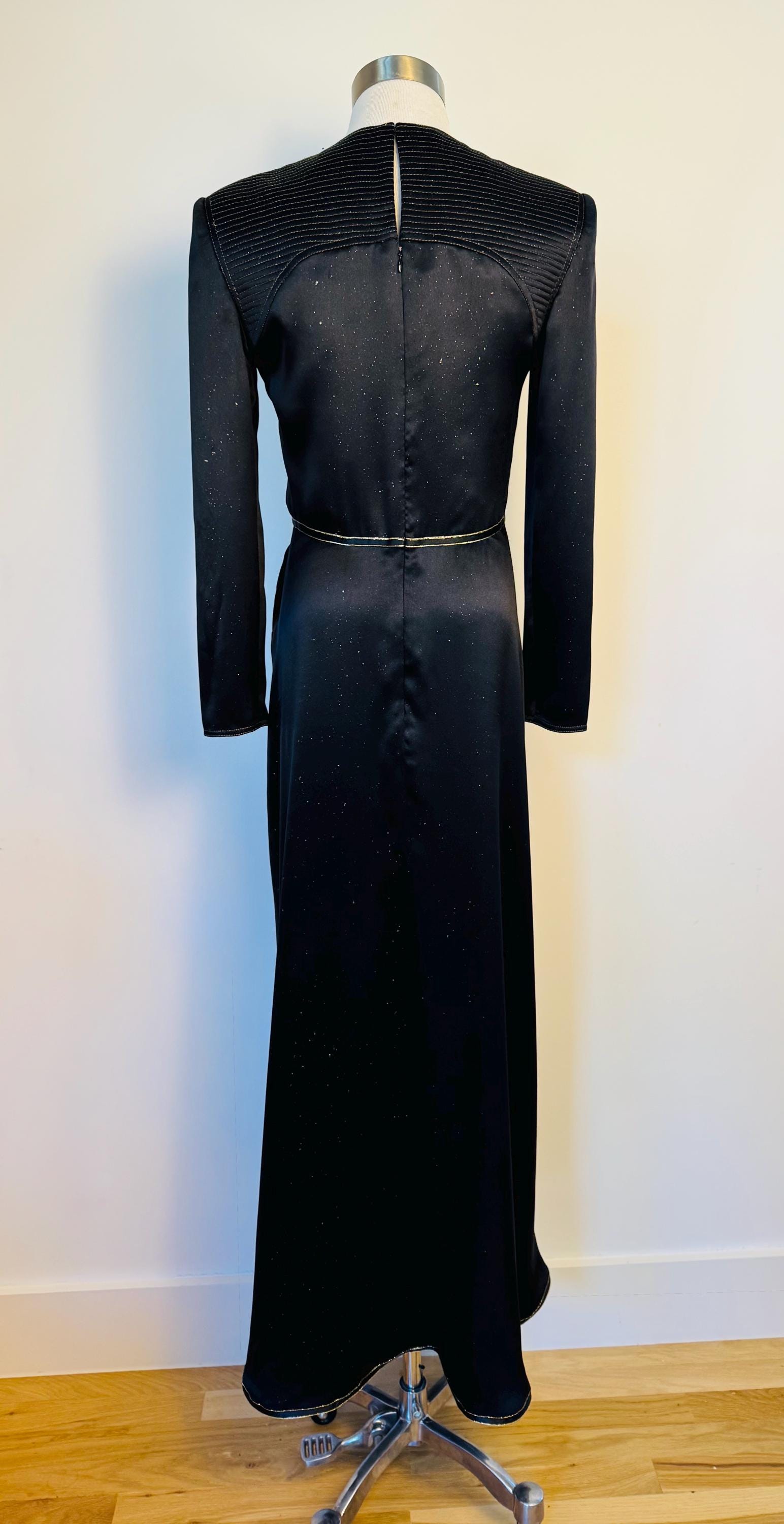 Vintage Geoffrey Beene Neo Noir Cyber Punk Silk Quilted Gown
