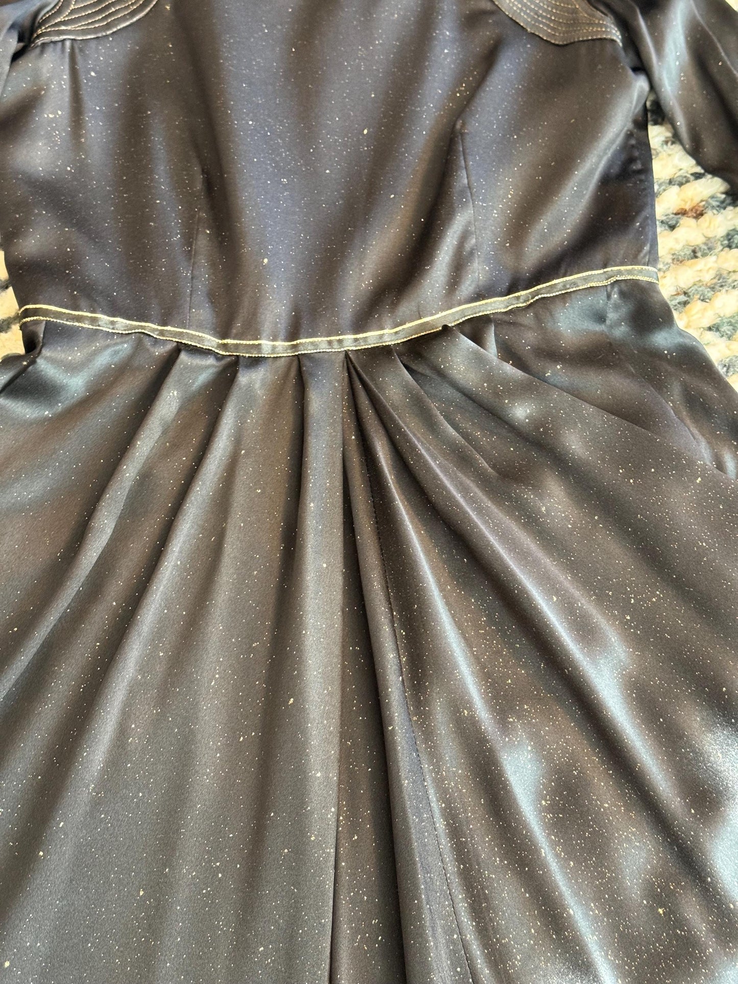 Vintage Geoffrey Beene Neo Noir Cyber Punk Silk Quilted Gown