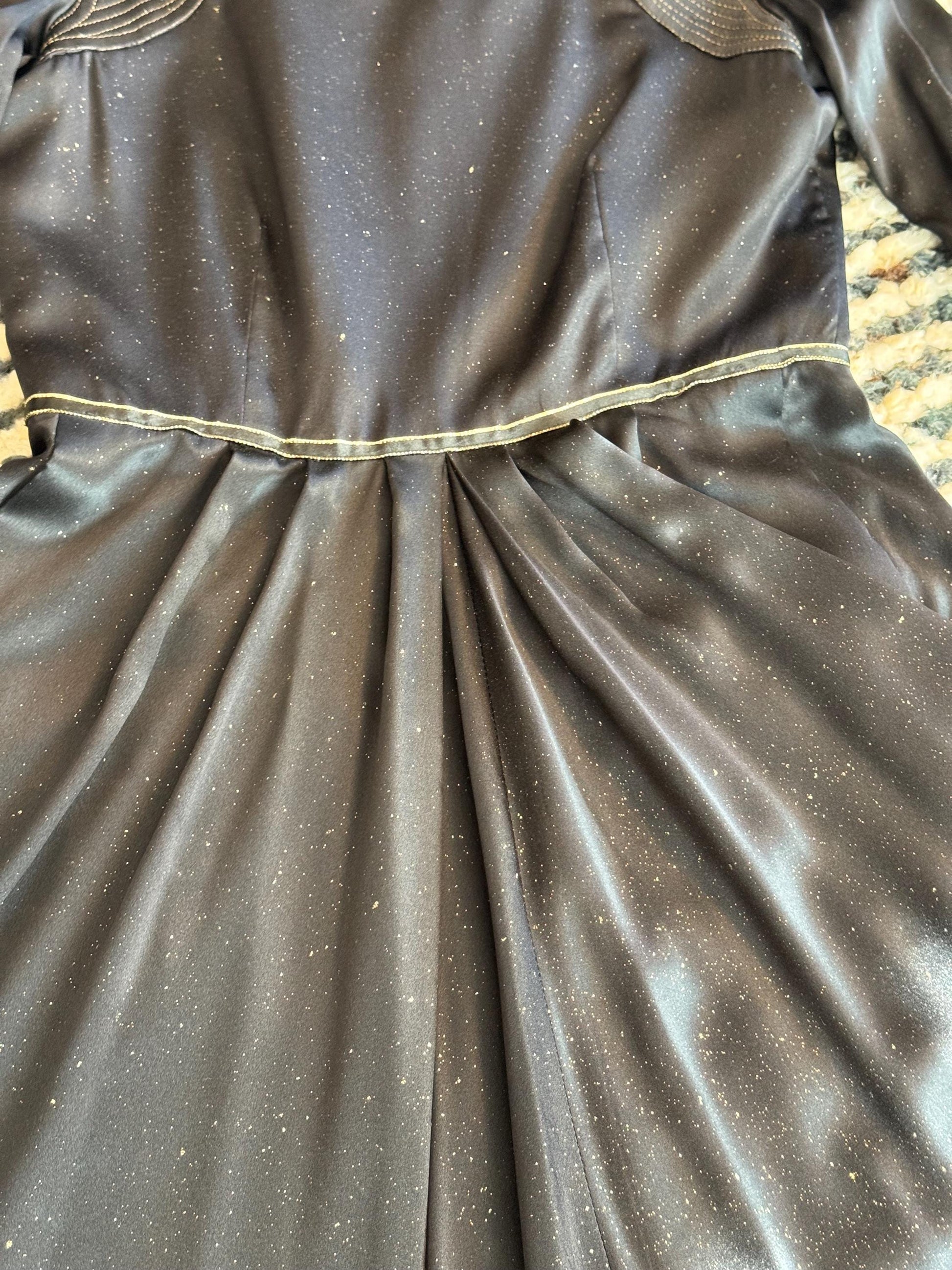 Vintage Geoffrey Beene Neo Noir Cyber Punk Silk Quilted Gown