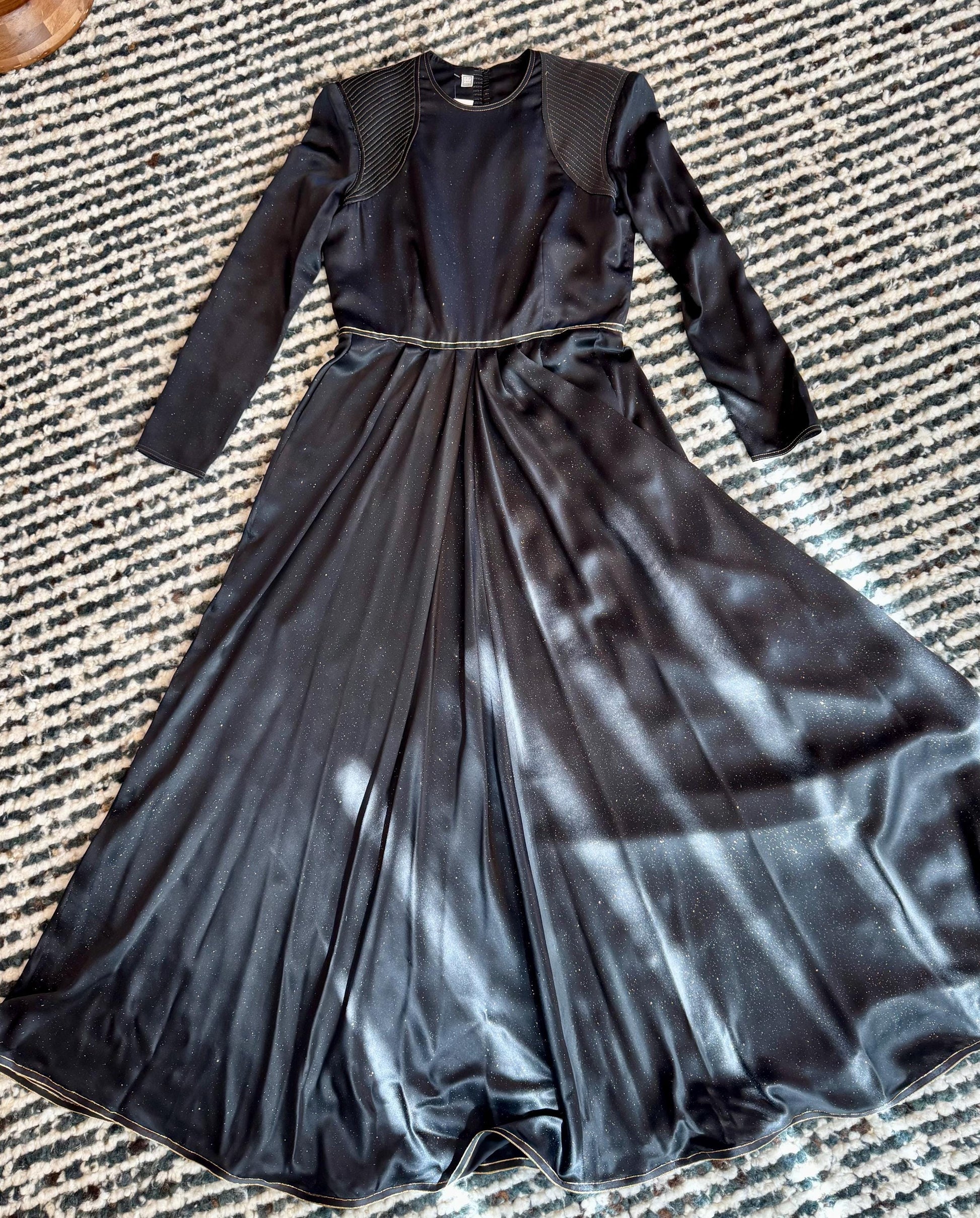 Vintage Geoffrey Beene Neo Noir Cyber Punk Silk Quilted Gown