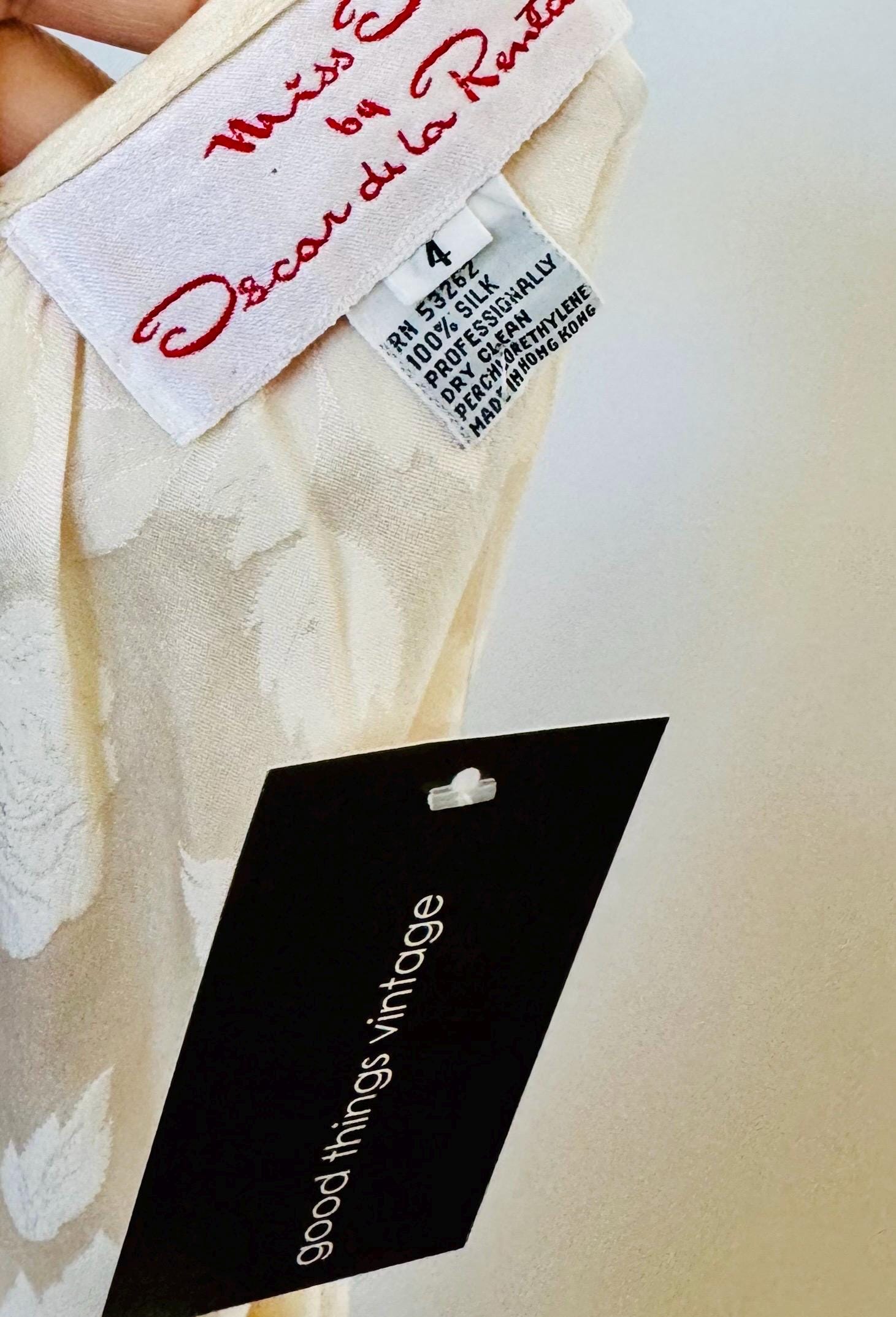 Vintage Miss O by Oscar De La Renta Silk Skirt and Blouse Set