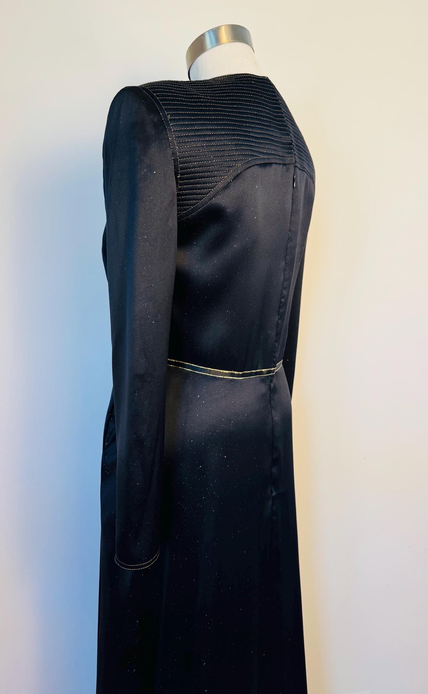 Vintage Geoffrey Beene Neo Noir Cyber Punk Silk Quilted Gown