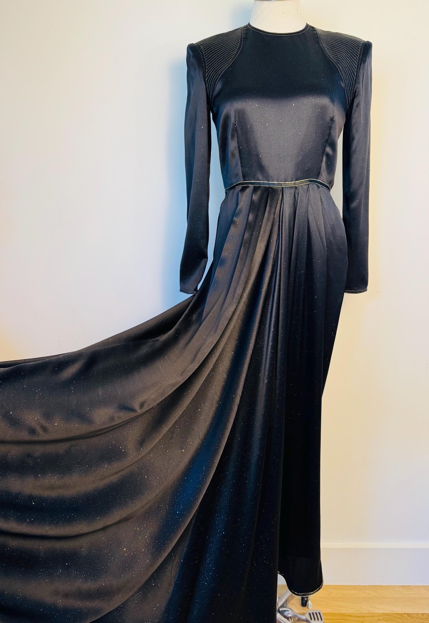 Vintage Geoffrey Beene Neo Noir Cyber Punk Silk Quilted Gown