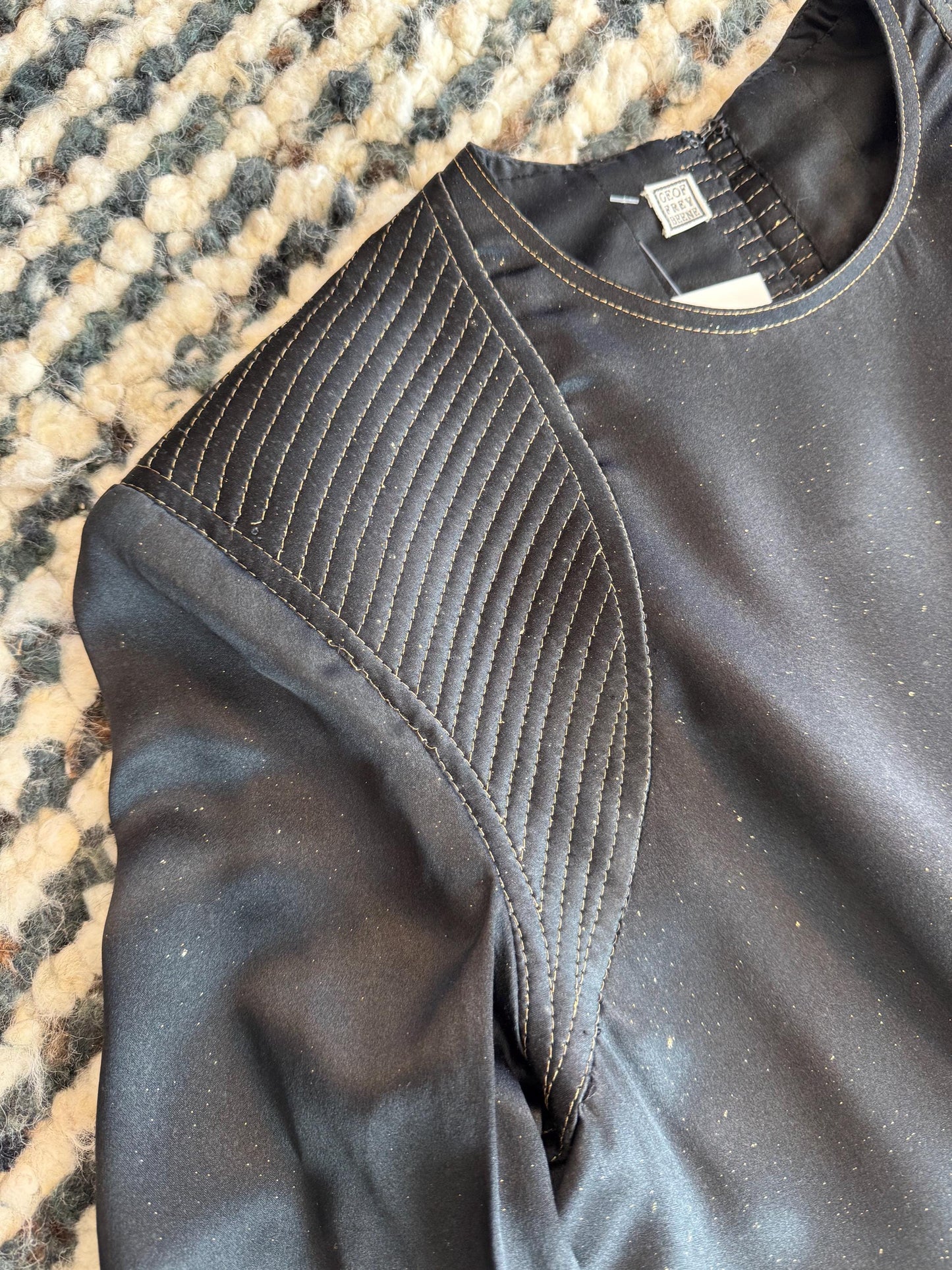 Vintage Geoffrey Beene Neo Noir Cyber Punk Silk Quilted Gown