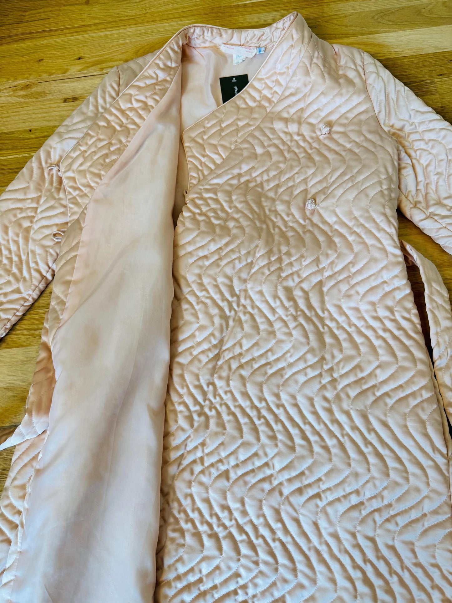 Vintage Zandra Rhodes Satin Quilted Duster