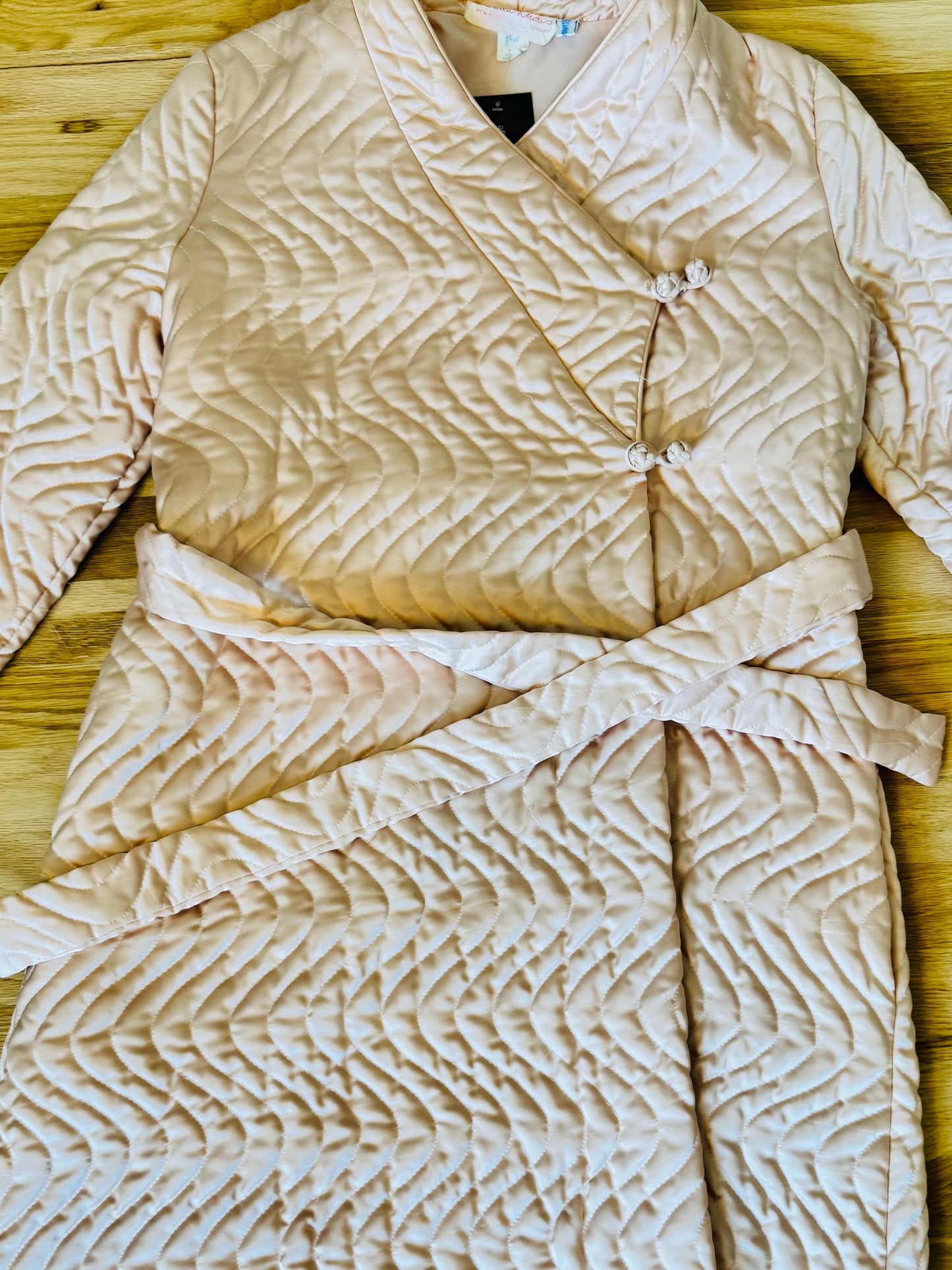 Vintage Zandra Rhodes Satin Quilted Duster
