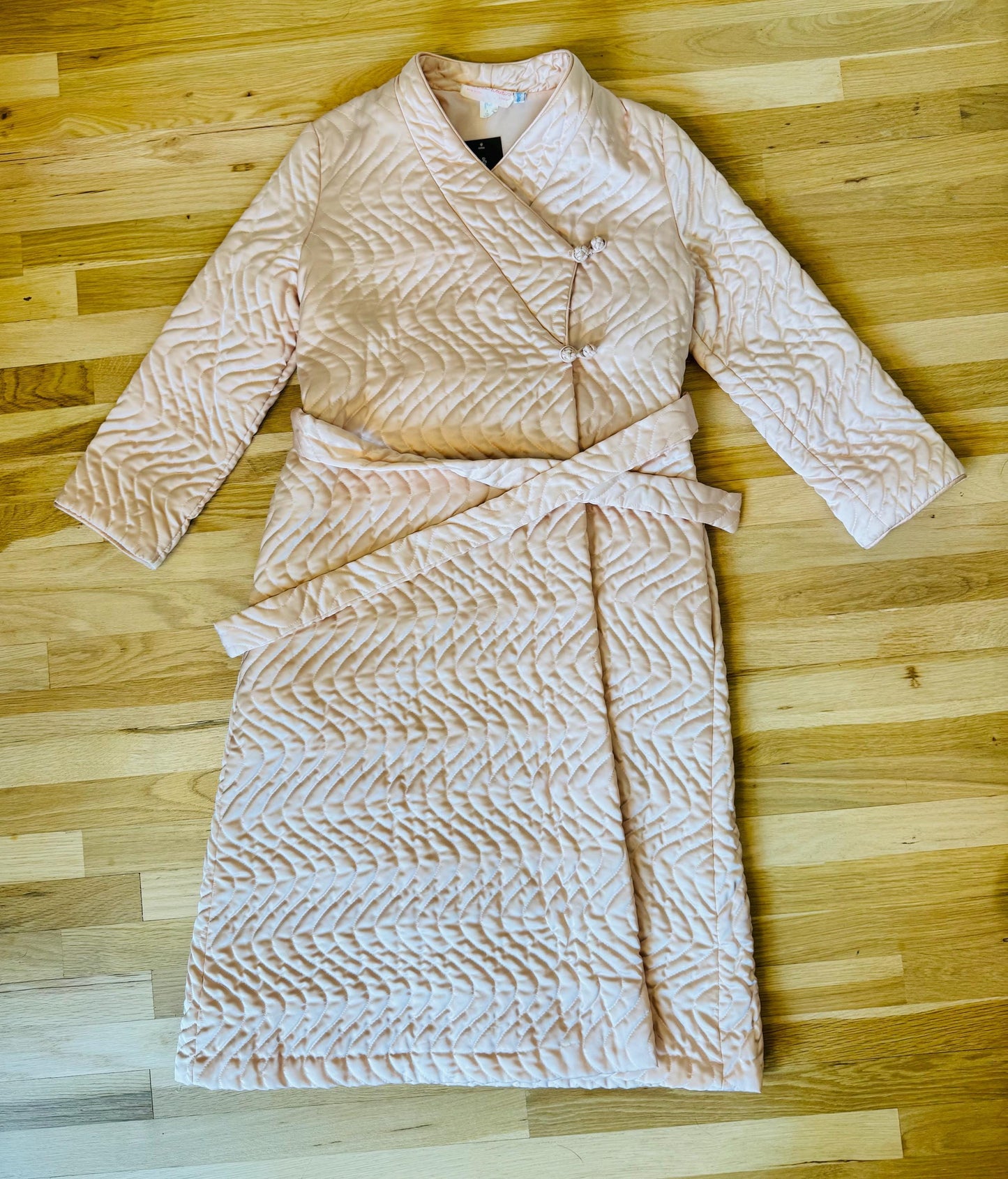 Vintage Zandra Rhodes Satin Quilted Duster