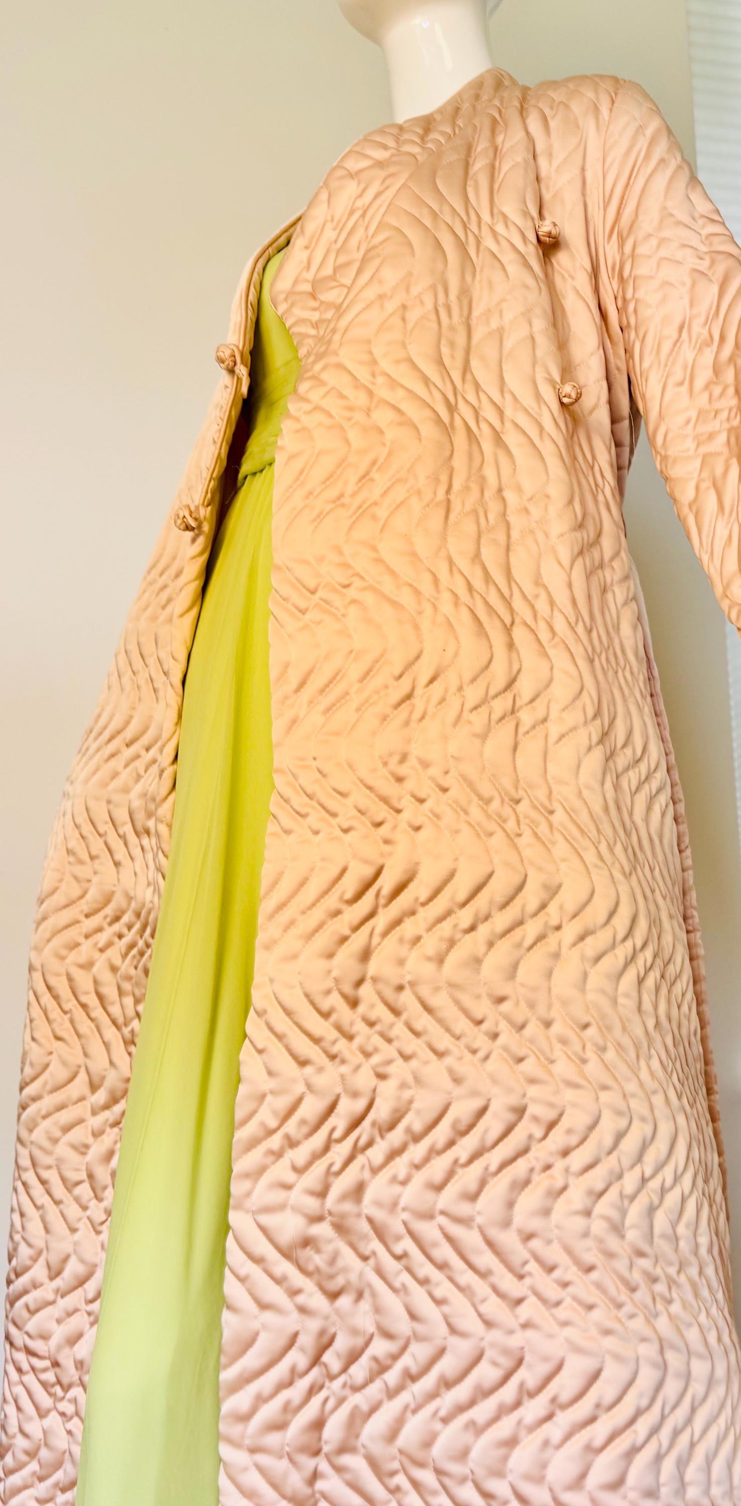 Vintage Zandra Rhodes Satin Quilted Duster