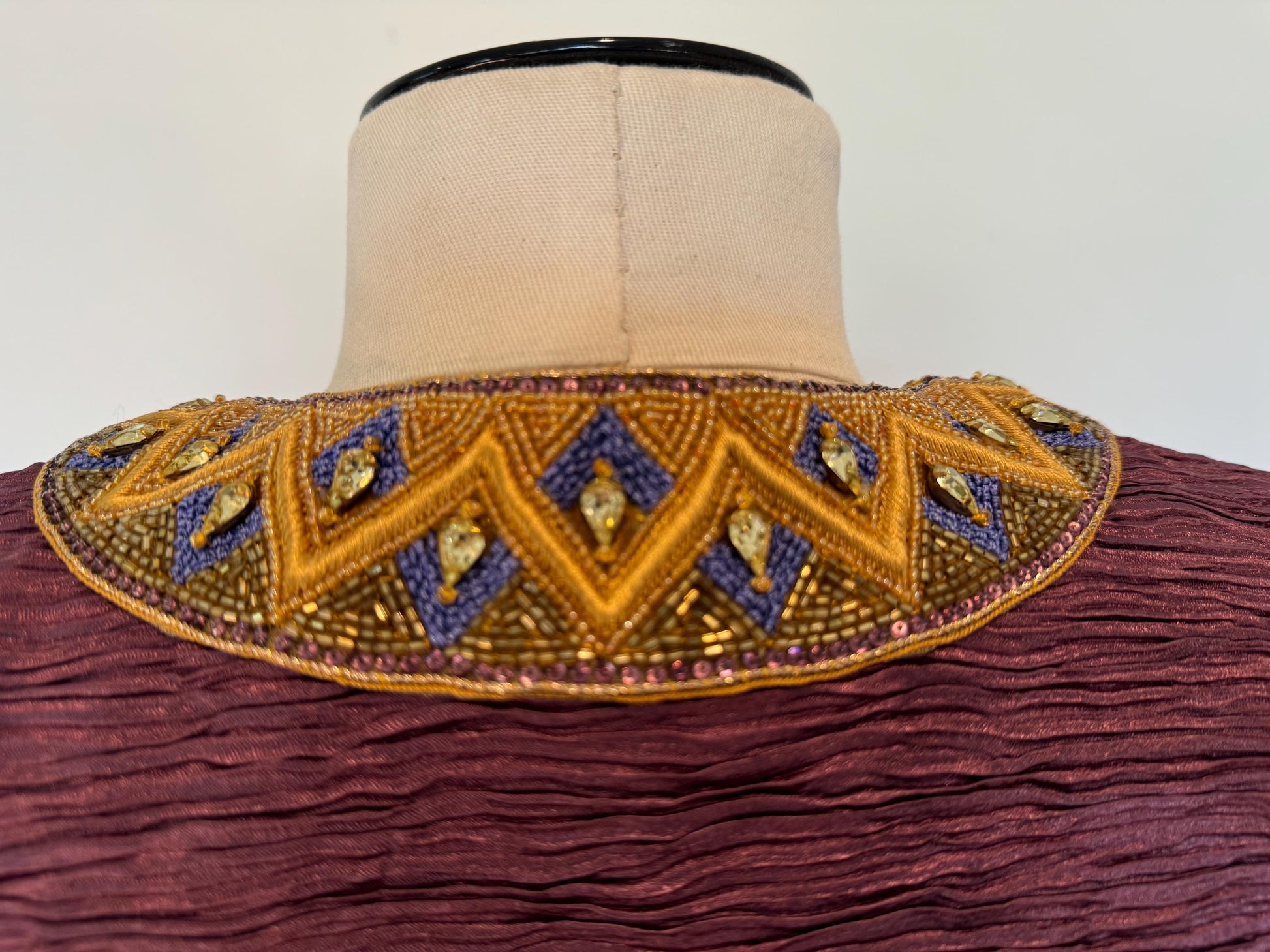 Vintage Mary McFadden Couture Regal Silk Beaded Jacket