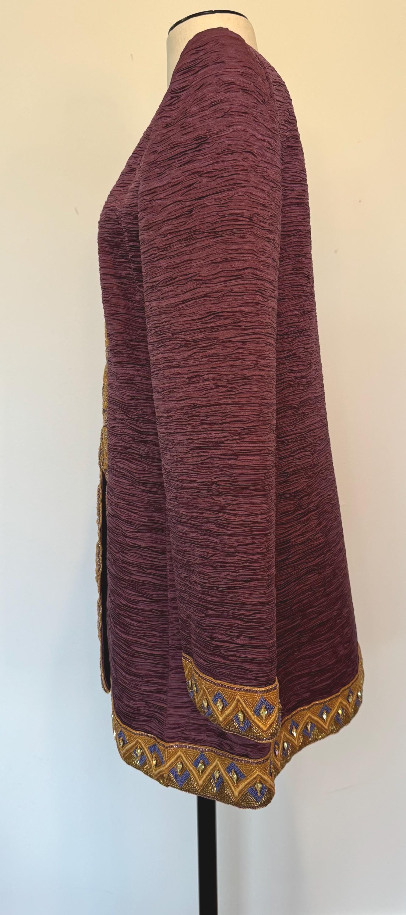 Vintage Mary McFadden Couture Regal Silk Beaded Jacket