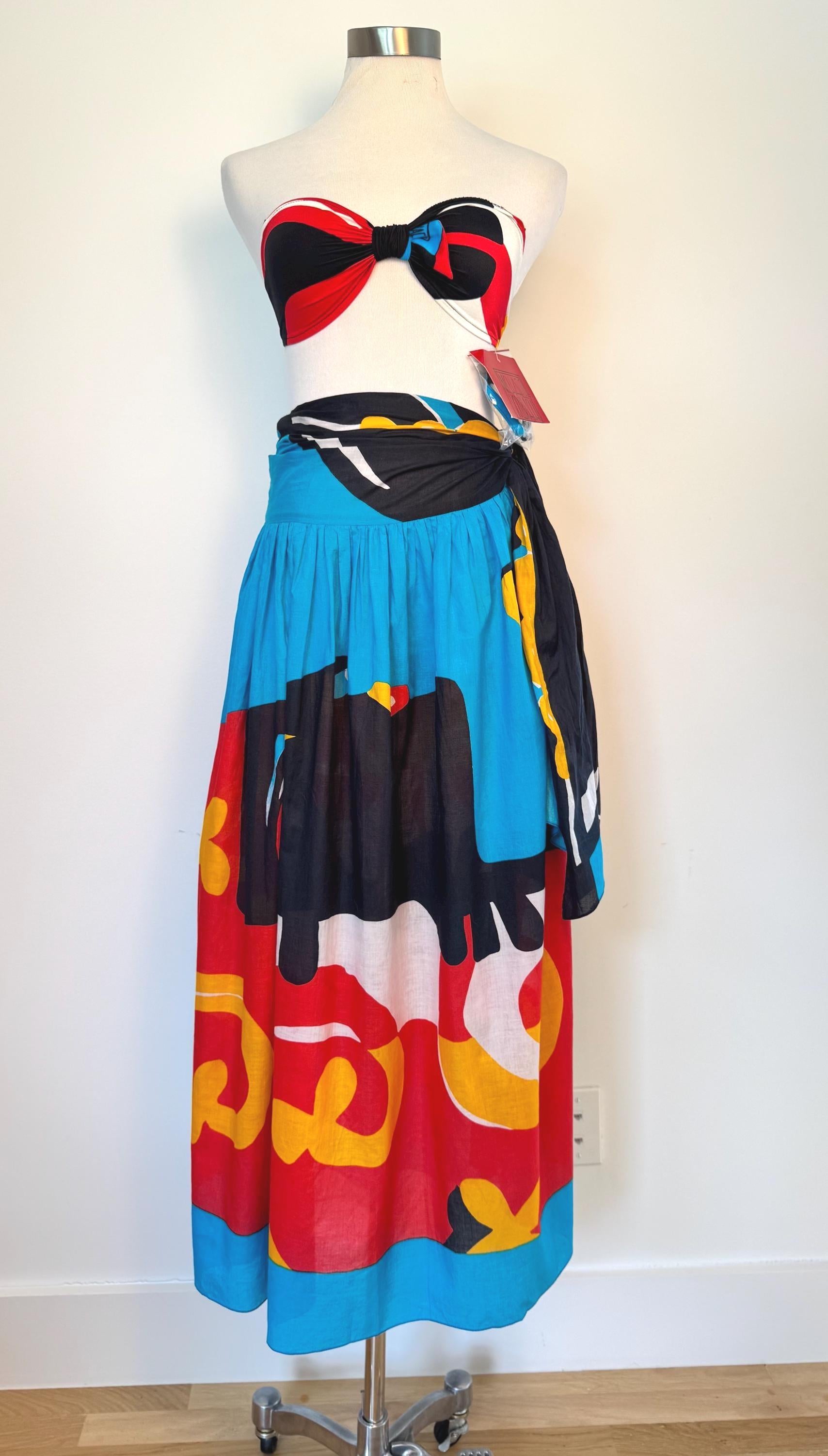 1980s Michaele Volbracht 3 Piece Beach Wear
