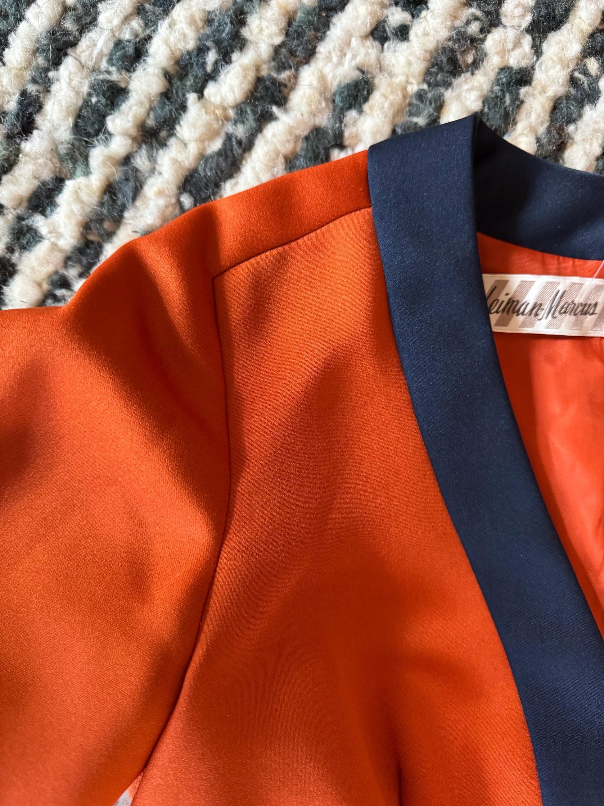 70s Geoffrey Beene Color Block Satin Gown