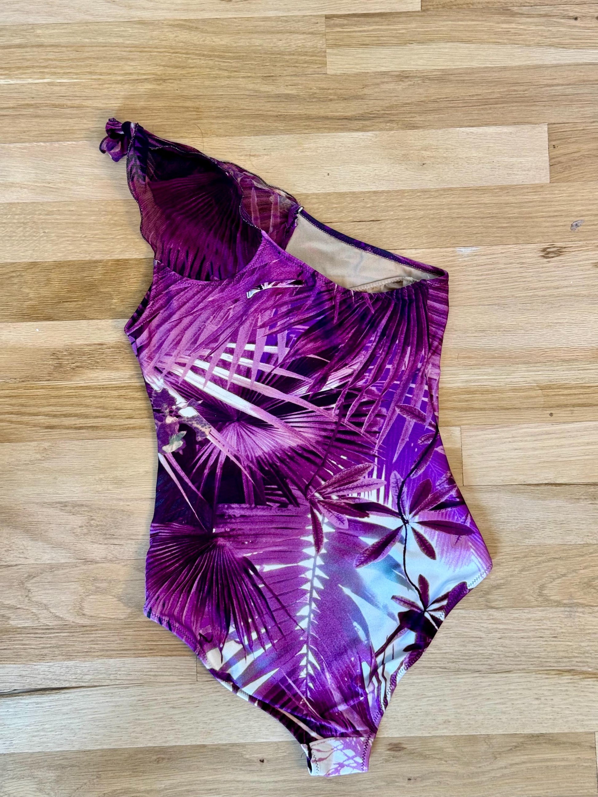 90s Jean Paul Gaultier Soleil Tropical Swimsuit and Mesh Pants Ensemble