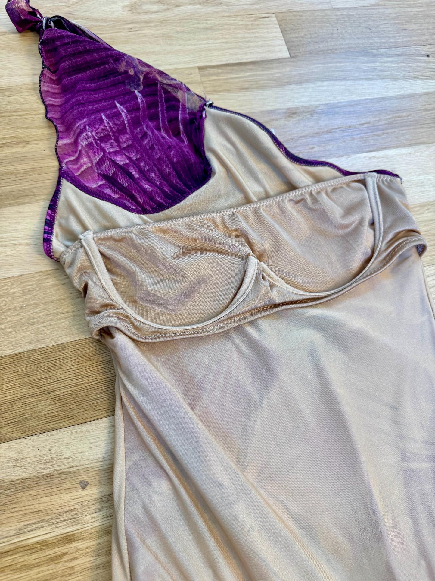 90s Jean Paul Gaultier Soleil Tropical Swimsuit and Mesh Pants Ensemble