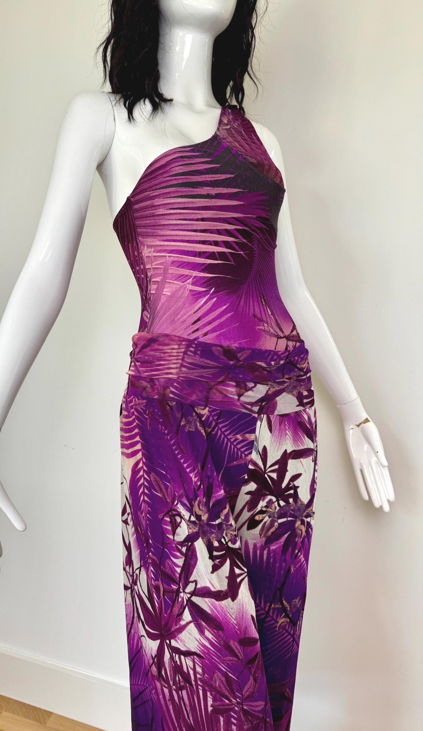 90s Jean Paul Gaultier Soleil Tropical Swimsuit and Mesh Pants Ensemble